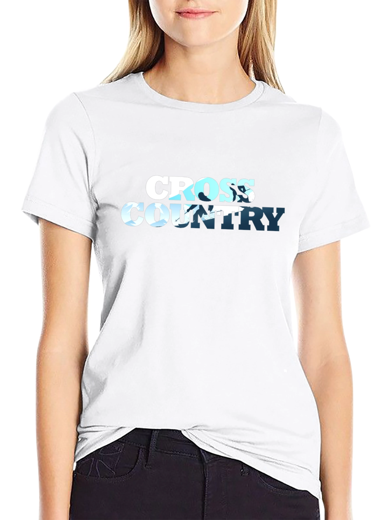 Cross Country Running Graphic Tee - Black