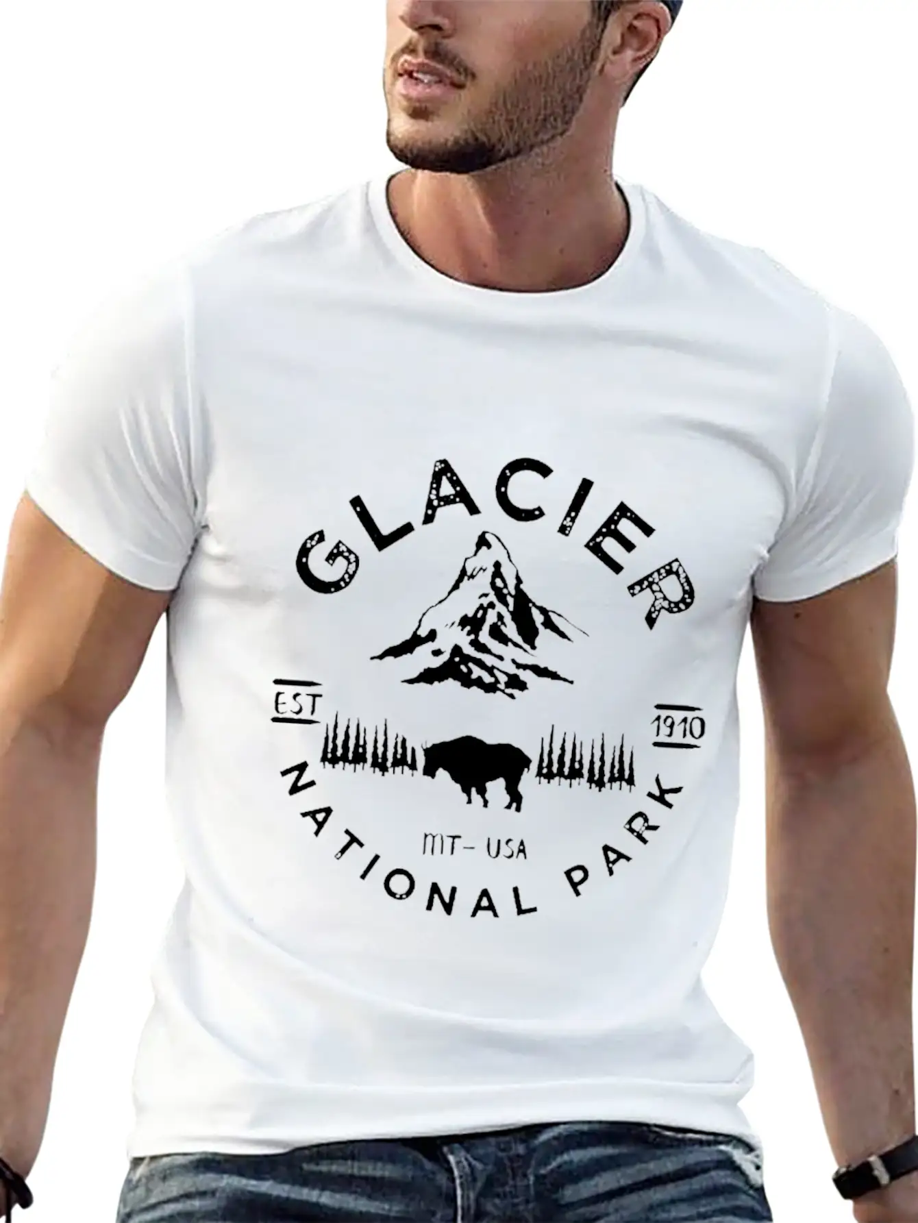 Glacier National Basic Graphic T-Shirt – Daily Comfort In Soft Cotton