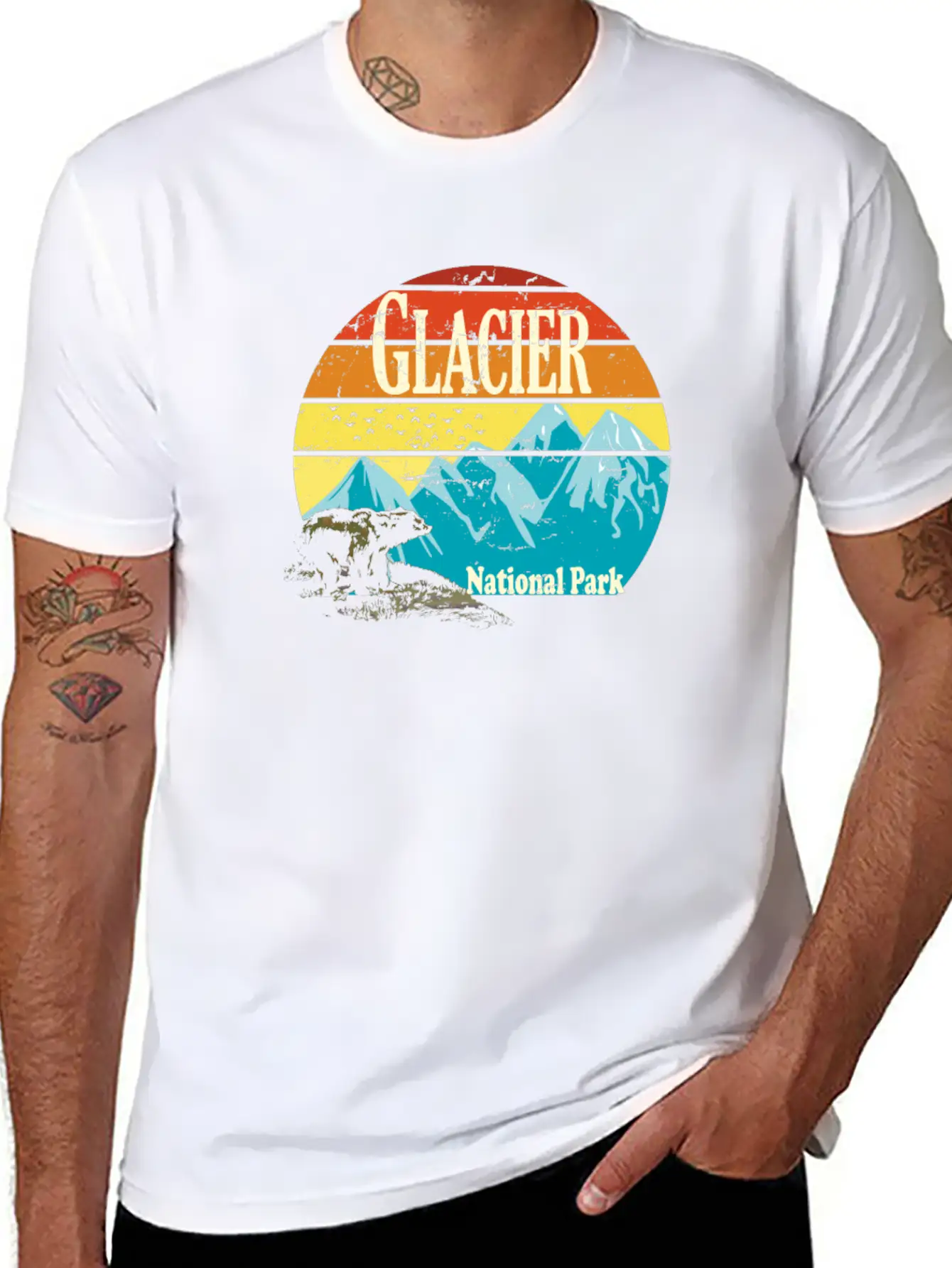 Glacier National Park Montana Mountains Landscape Basic Graphic T-Shirt – Daily Comfort In Soft Cotton