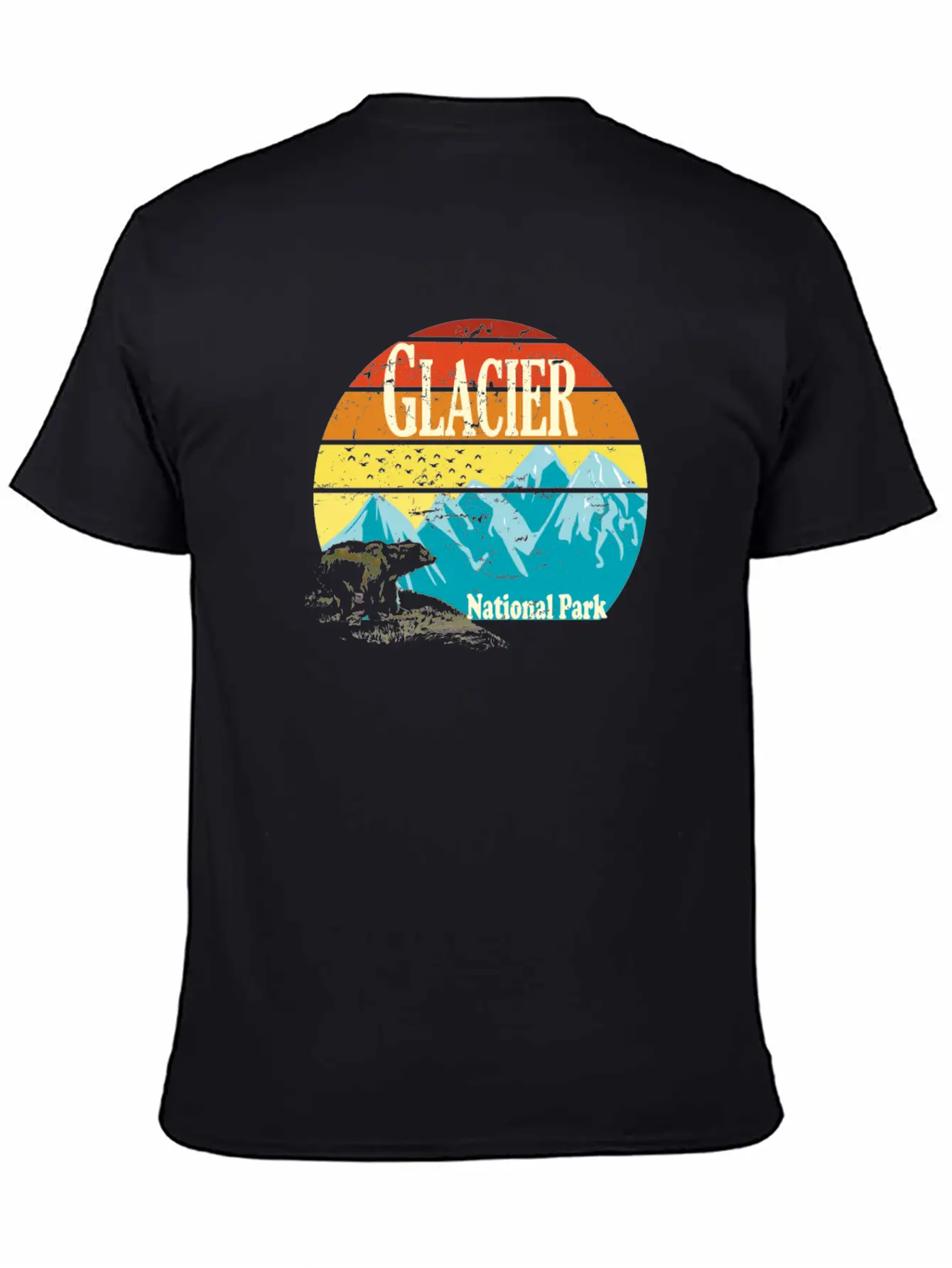 Glacier National Park Montana Mountains Landscape Basic Graphic T-Shirt – Daily Comfort In Soft Cotton