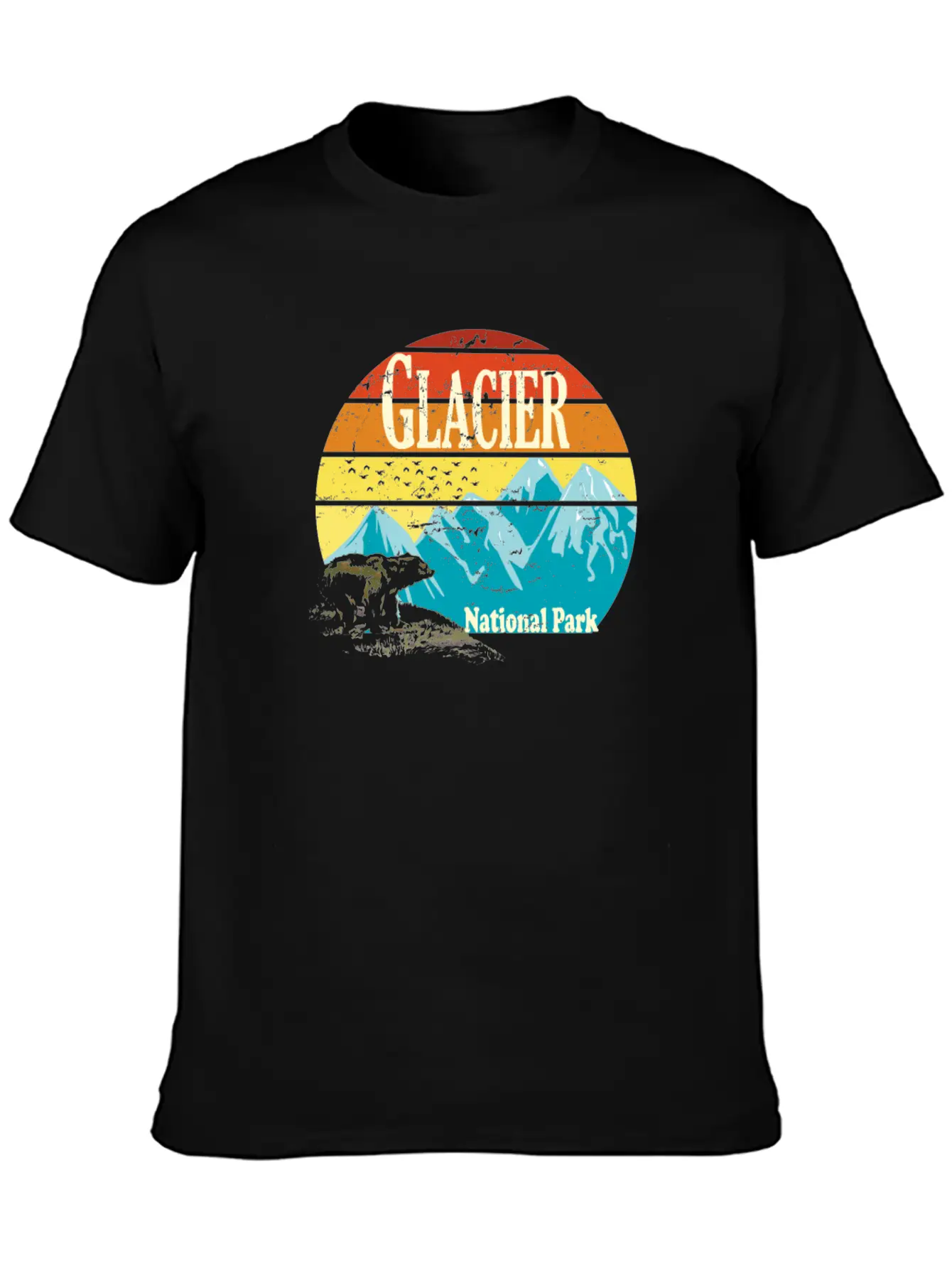 Glacier National Park Montana Mountains Landscape Basic Graphic T-Shirt – Daily Comfort In Soft Cotton