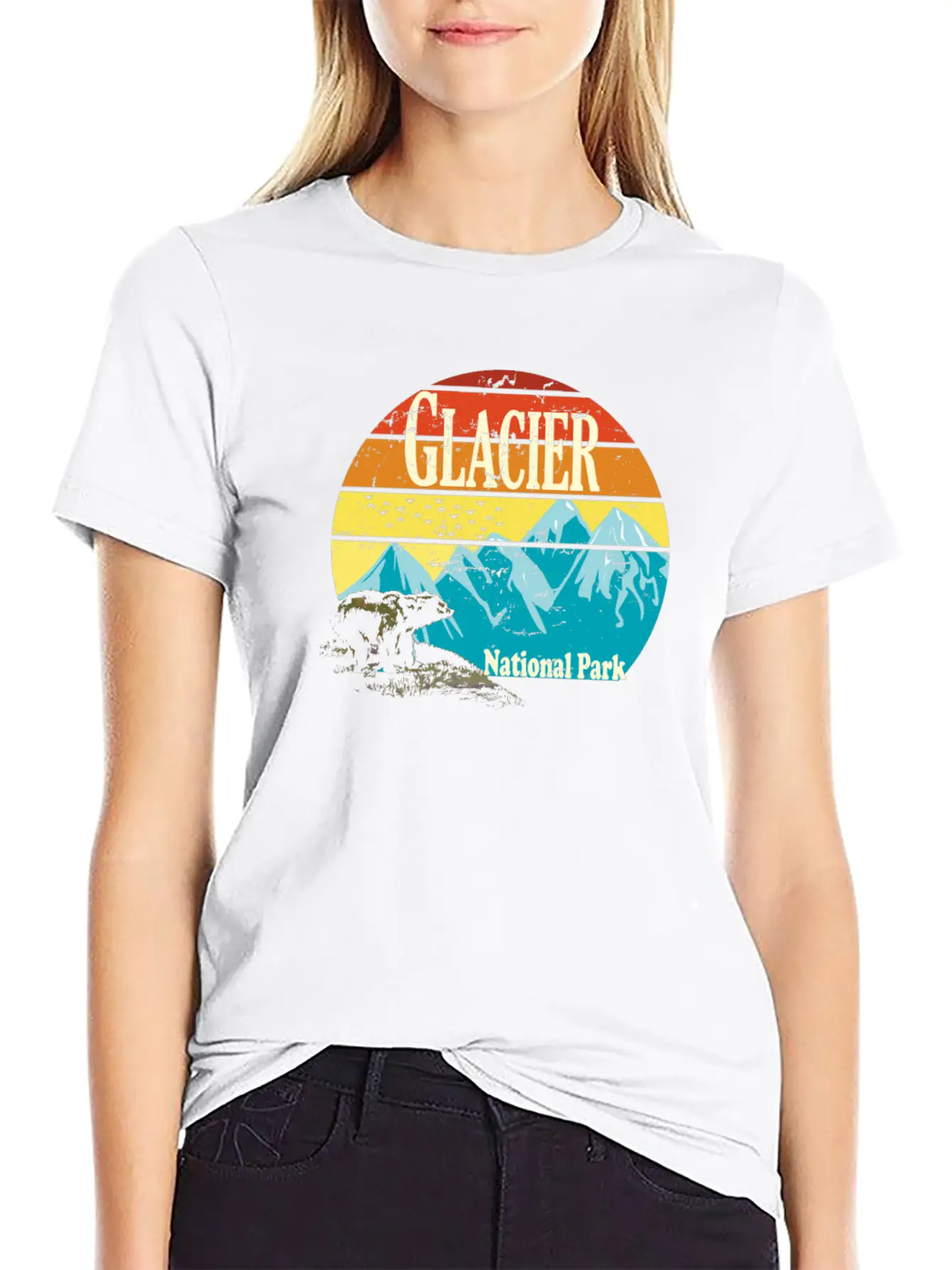Glacier National Park Montana Mountains Landscape Basic Graphic T-Shirt – Daily Comfort In Soft Cotton