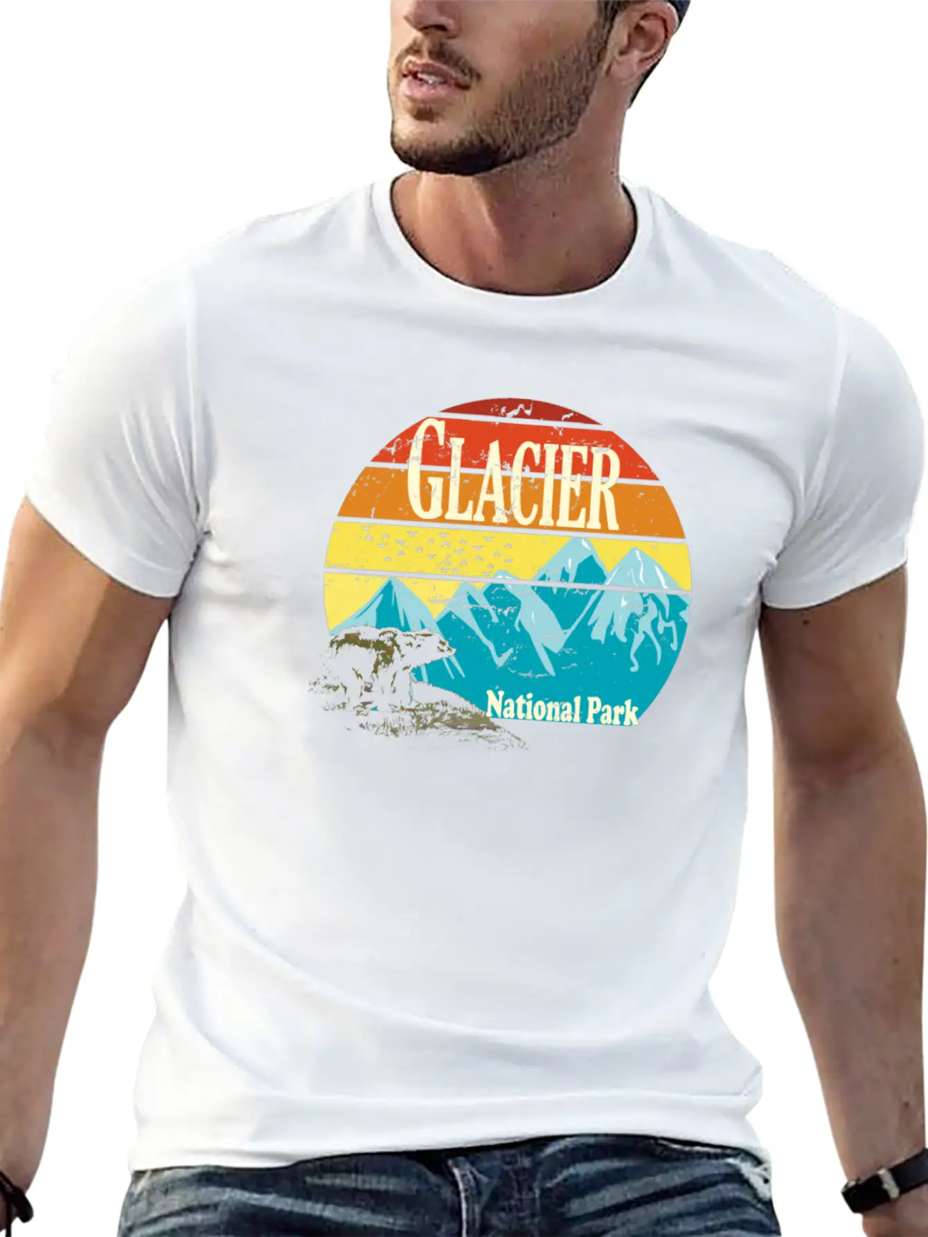 Glacier National Park Montana Mountains Landscape Basic Graphic T-Shirt – Daily Comfort In Soft Cotton