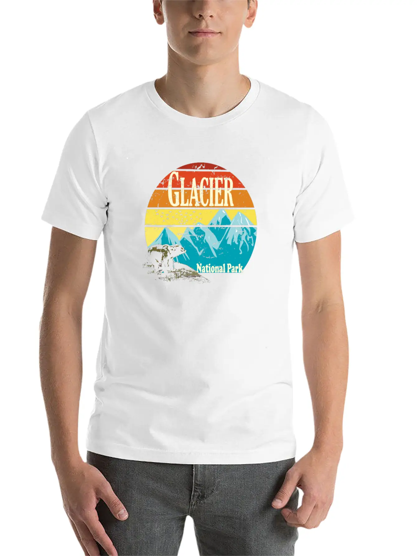 Glacier National Park Montana Mountains Landscape Basic Graphic T-Shirt – Daily Comfort In Soft Cotton
