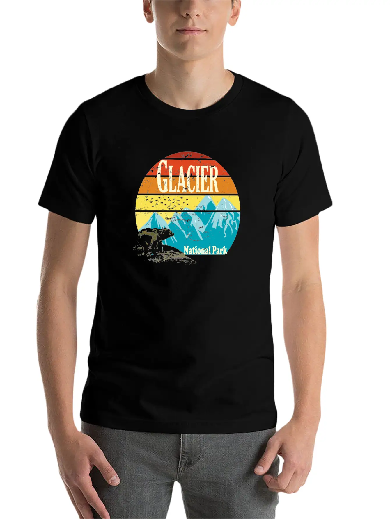Glacier National Park Montana Mountains Landscape Basic Graphic T-Shirt – Daily Comfort In Soft Cotton