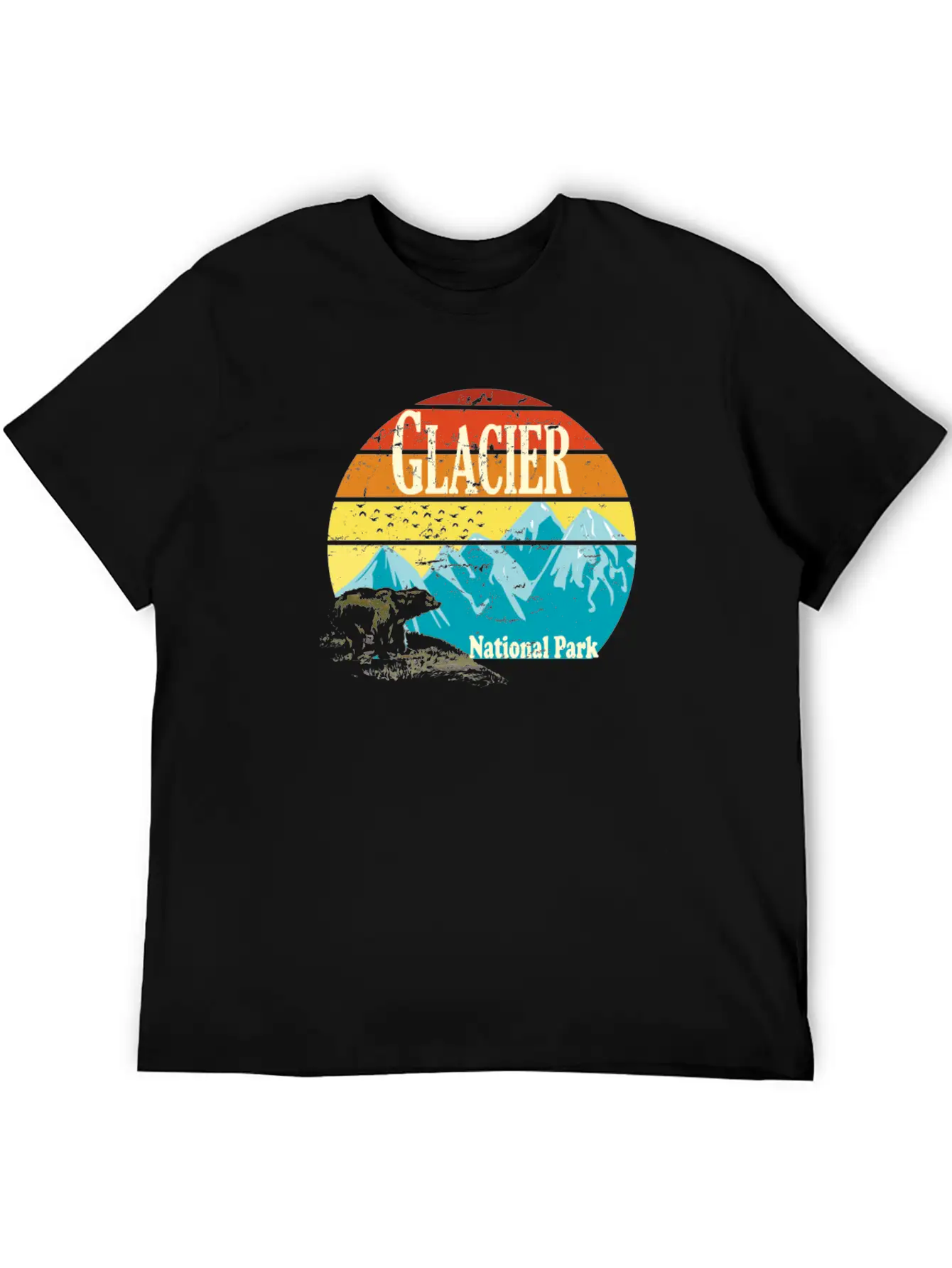 Glacier National Park Montana Mountains Landscape Basic Graphic T-Shirt – Daily Comfort In Soft Cotton