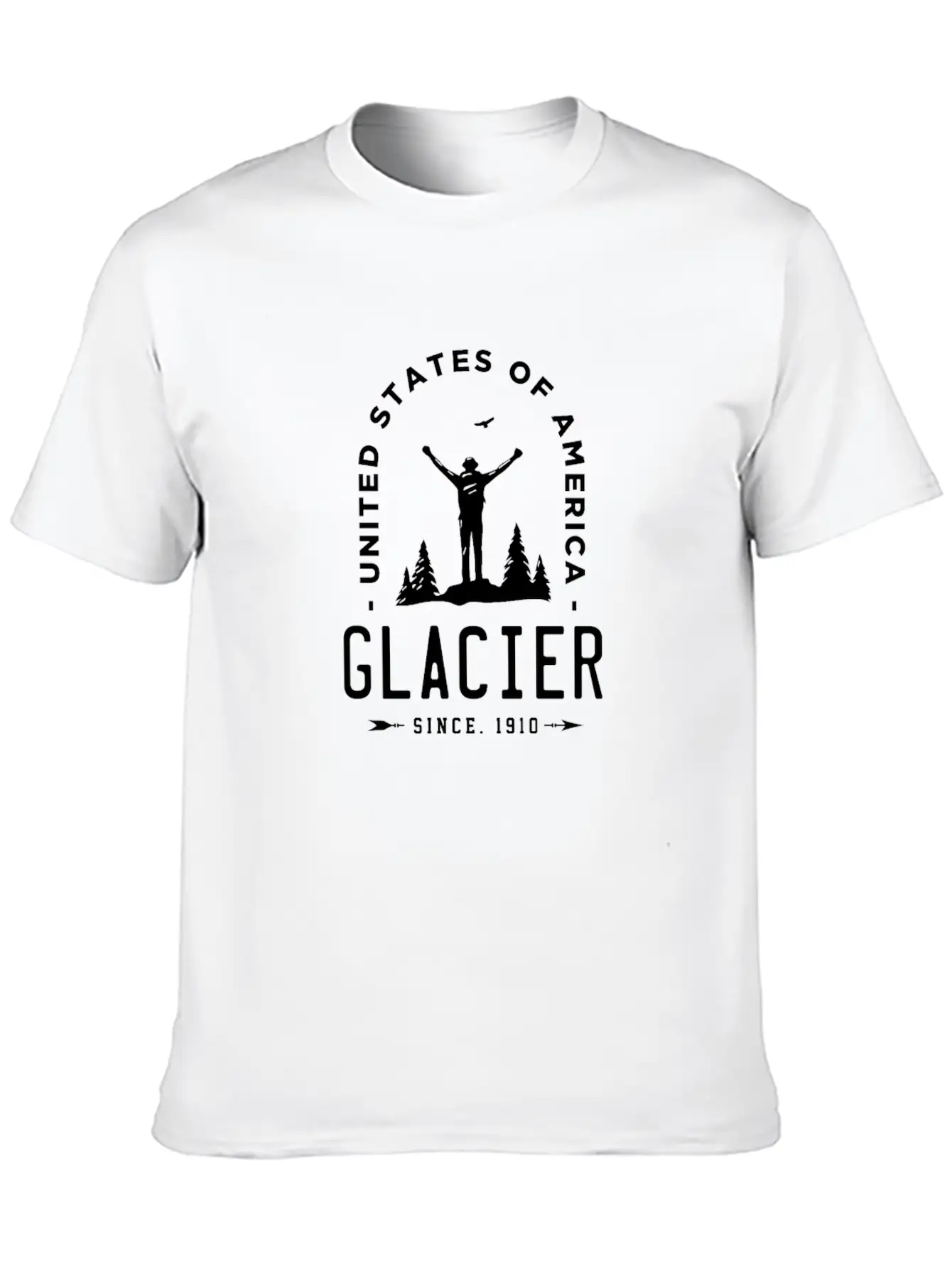 Glacier National Park Montana Unisex Short Sleeve Soft Cotton T-Shirt – Casual Everyday Wear