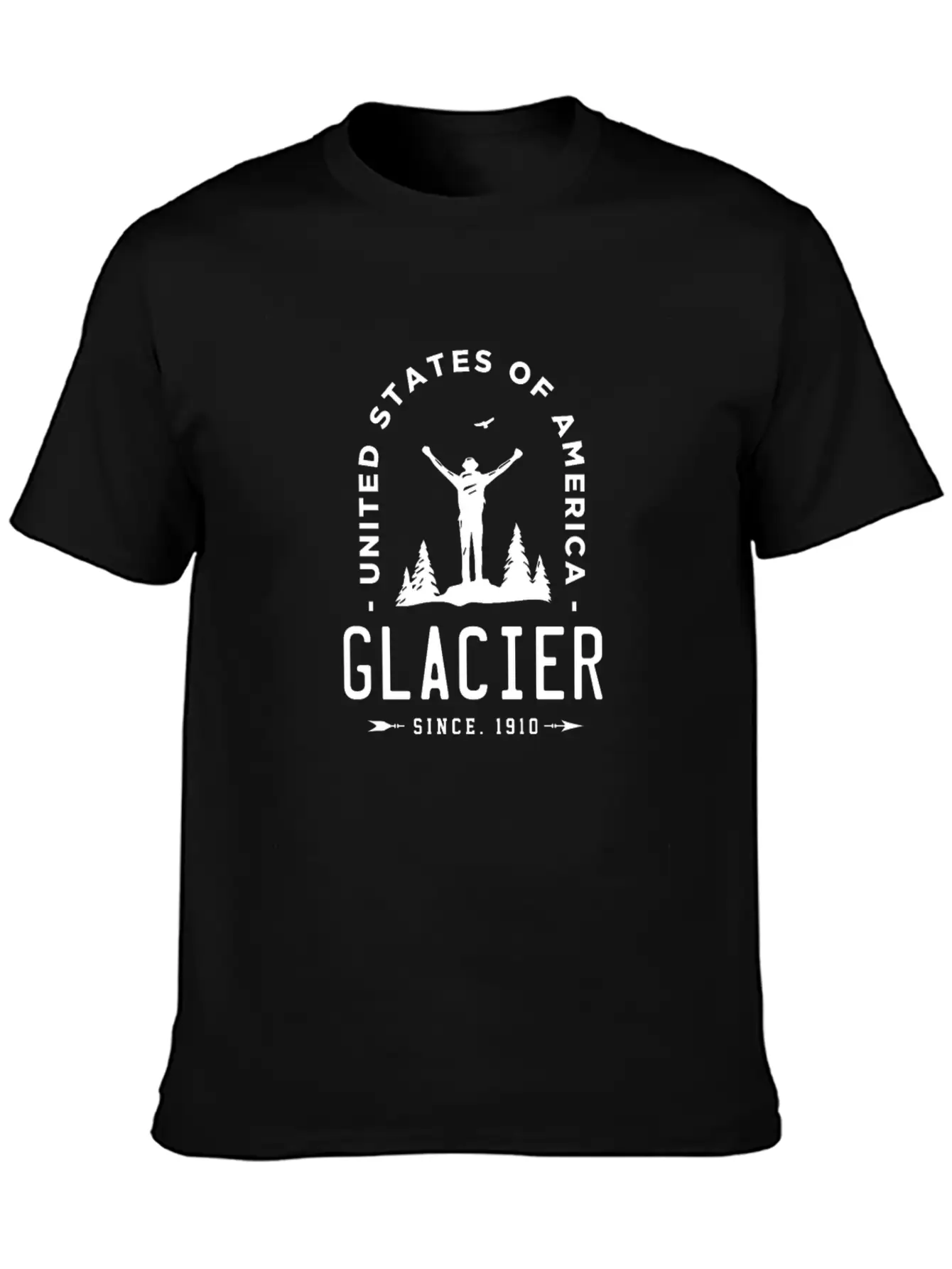 Glacier National Park Montana Unisex Short Sleeve Soft Cotton T-Shirt – Casual Everyday Wear