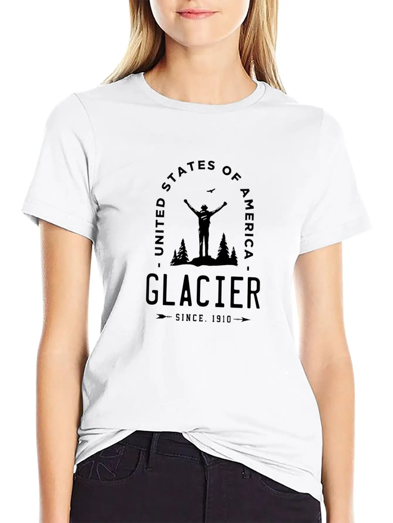 Glacier National Park Montana Unisex Short Sleeve Soft Cotton T-Shirt – Casual Everyday Wear