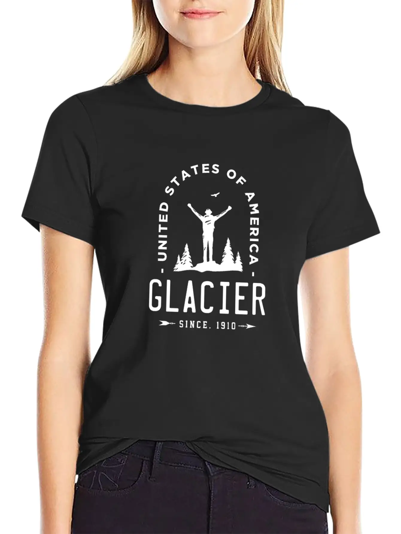 Glacier National Park Montana Unisex Short Sleeve Soft Cotton T-Shirt – Casual Everyday Wear