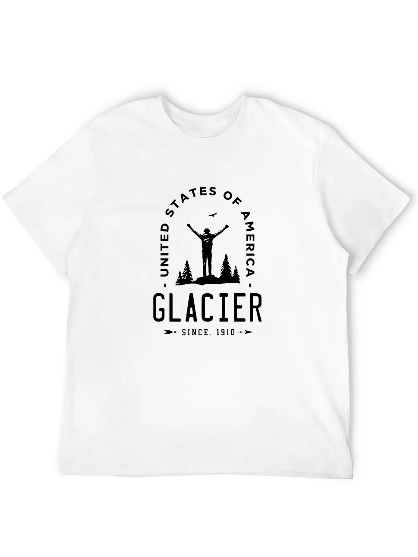 Glacier National Park Montana Unisex Short Sleeve Soft Cotton T-Shirt – Casual Everyday Wear