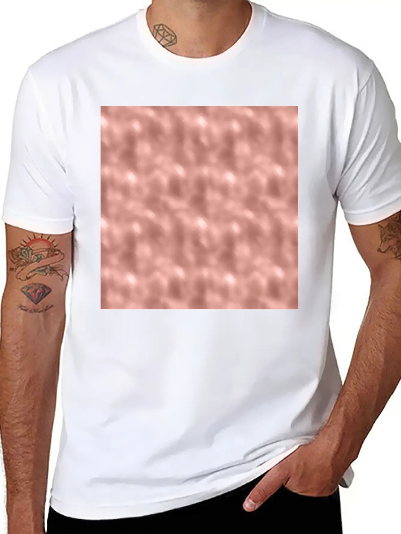 Glam Rose Gold Metallic Texture Stylish Everyday T-Shirt – Unisex Basic Cotton Tee