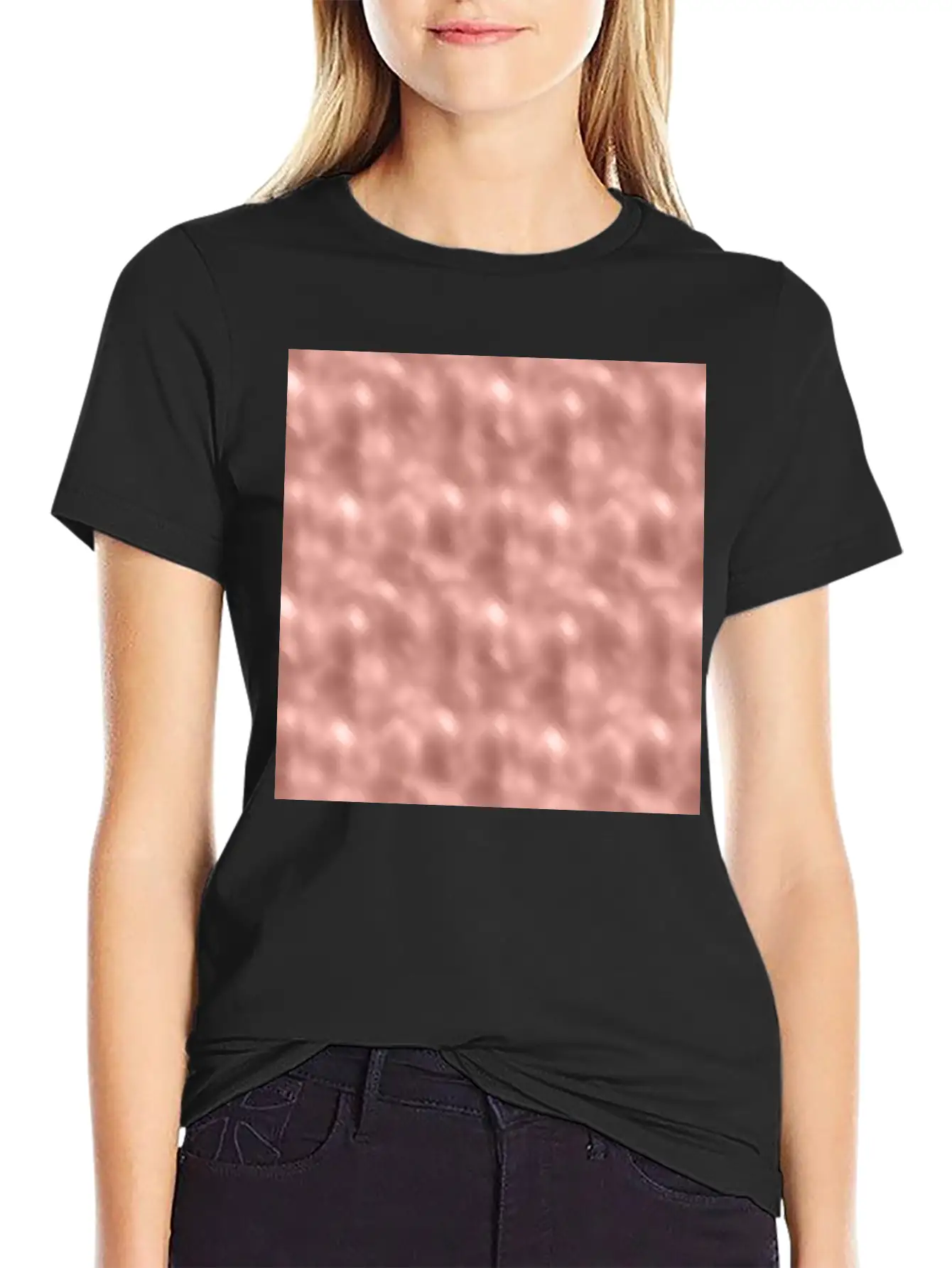 Glam Rose Gold Metallic Texture Stylish Everyday T-Shirt – Unisex Basic Cotton Tee