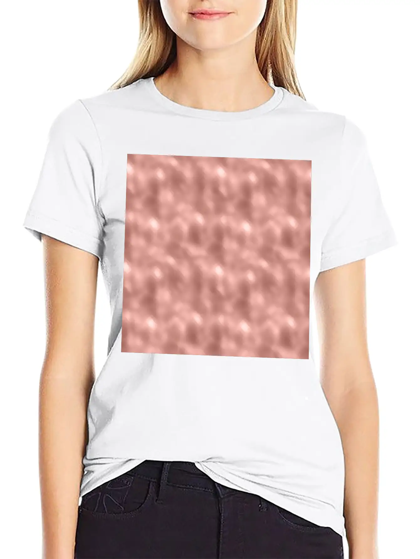 Glam Rose Gold Metallic Texture Stylish Everyday T-Shirt – Unisex Basic Cotton Tee