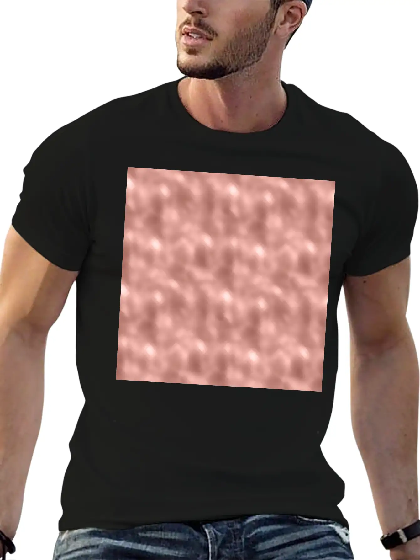 Glam Rose Gold Metallic Texture Stylish Everyday T-Shirt – Unisex Basic Cotton Tee