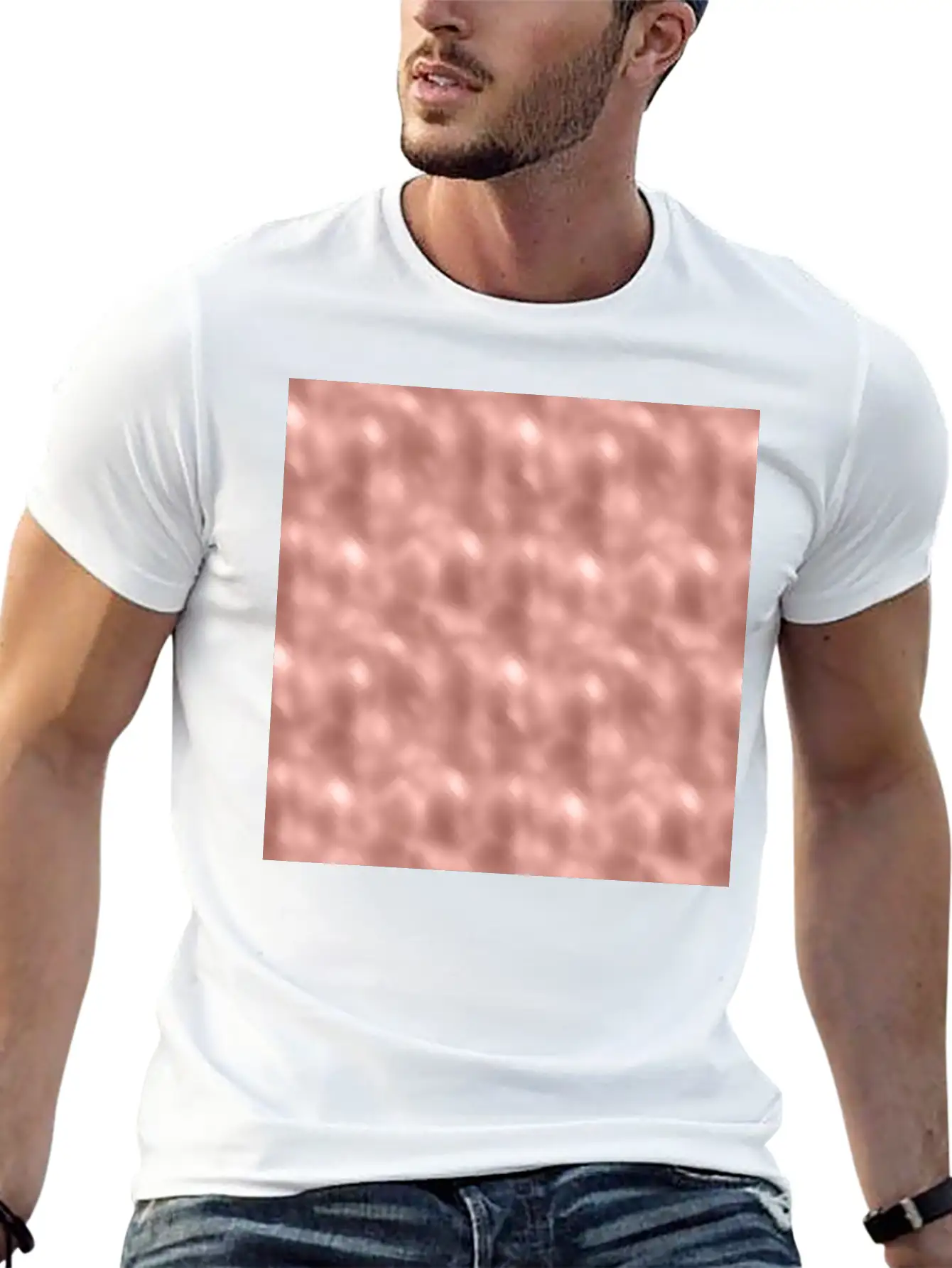 Glam Rose Gold Metallic Texture Stylish Everyday T-Shirt – Unisex Basic Cotton Tee