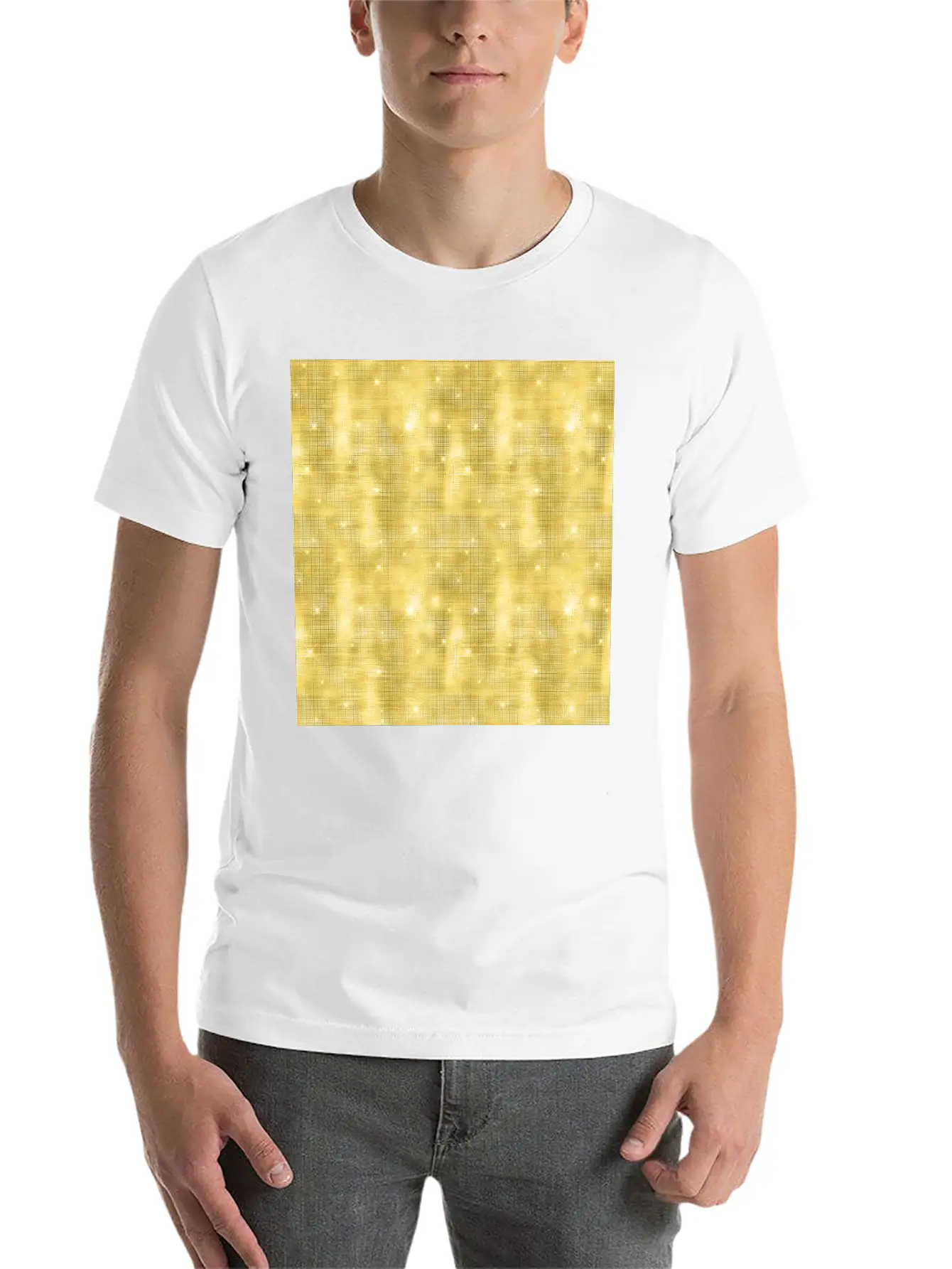 Glam Yellow Diamond Shimmer Glitter Comfortable Minimalist Graphic Tee – Summer Style Essential