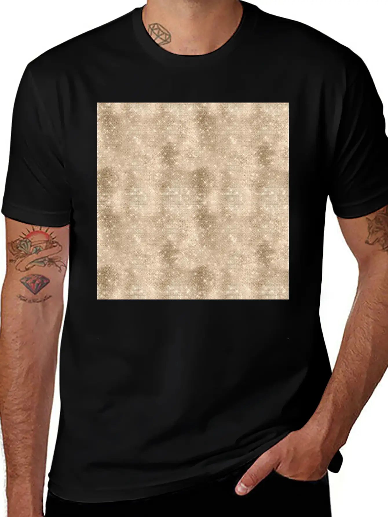Glamorous Bling Soft Gold Luxury Pattern Basic Graphic T-Shirt – Daily Comfort In Soft Cotton