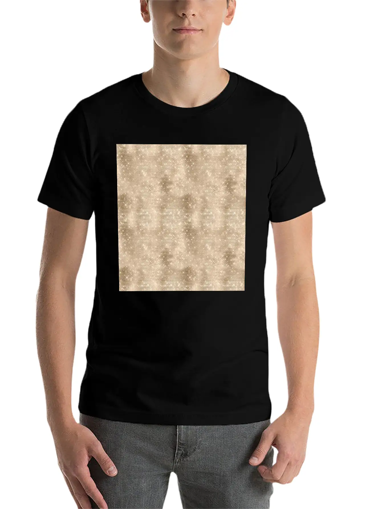 Glamorous Bling Soft Gold Luxury Pattern Basic Graphic T-Shirt – Daily Comfort In Soft Cotton