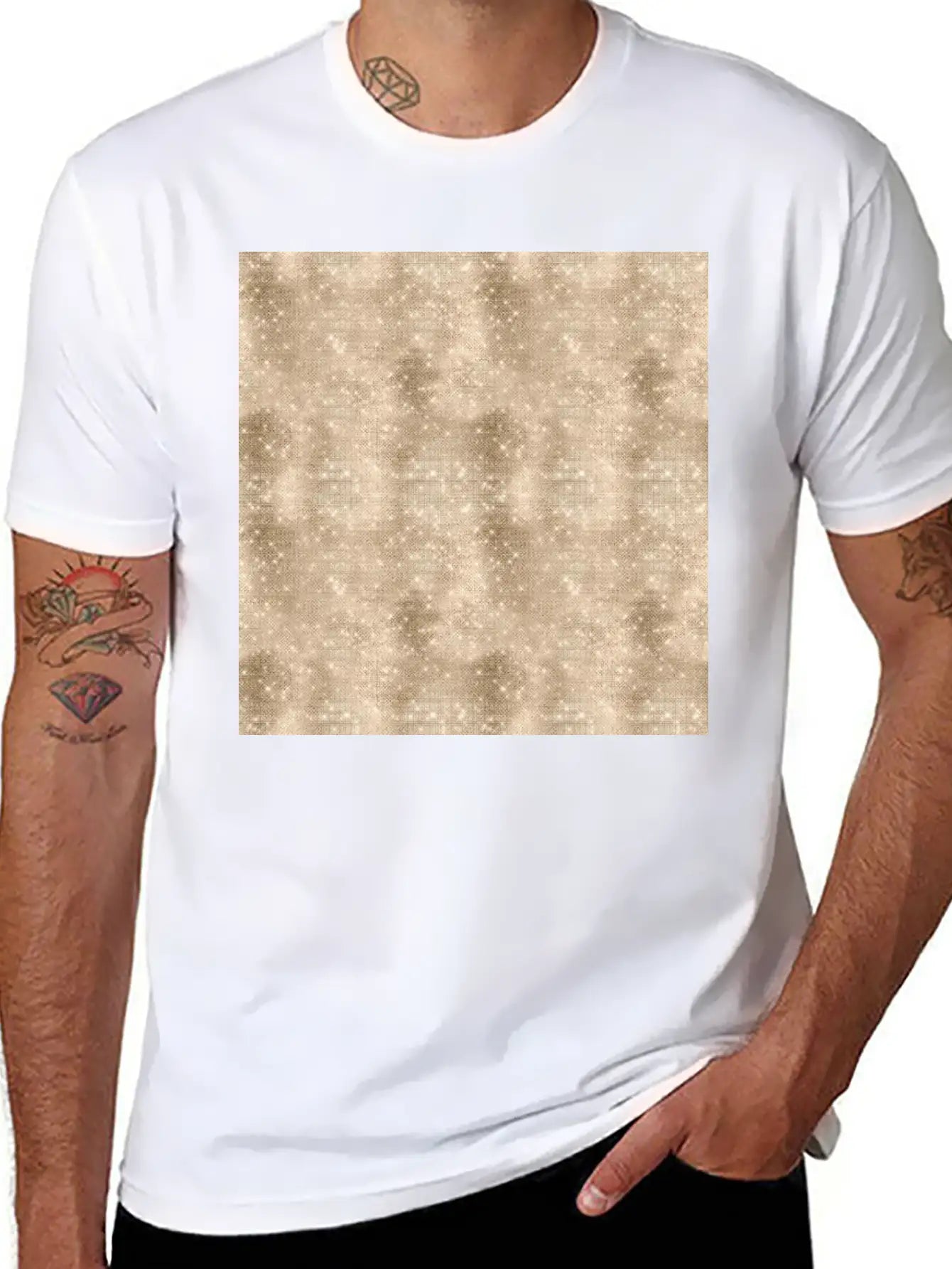 Glamorous Bling Soft Gold Luxury Pattern Basic Graphic T-Shirt – Daily Comfort In Soft Cotton