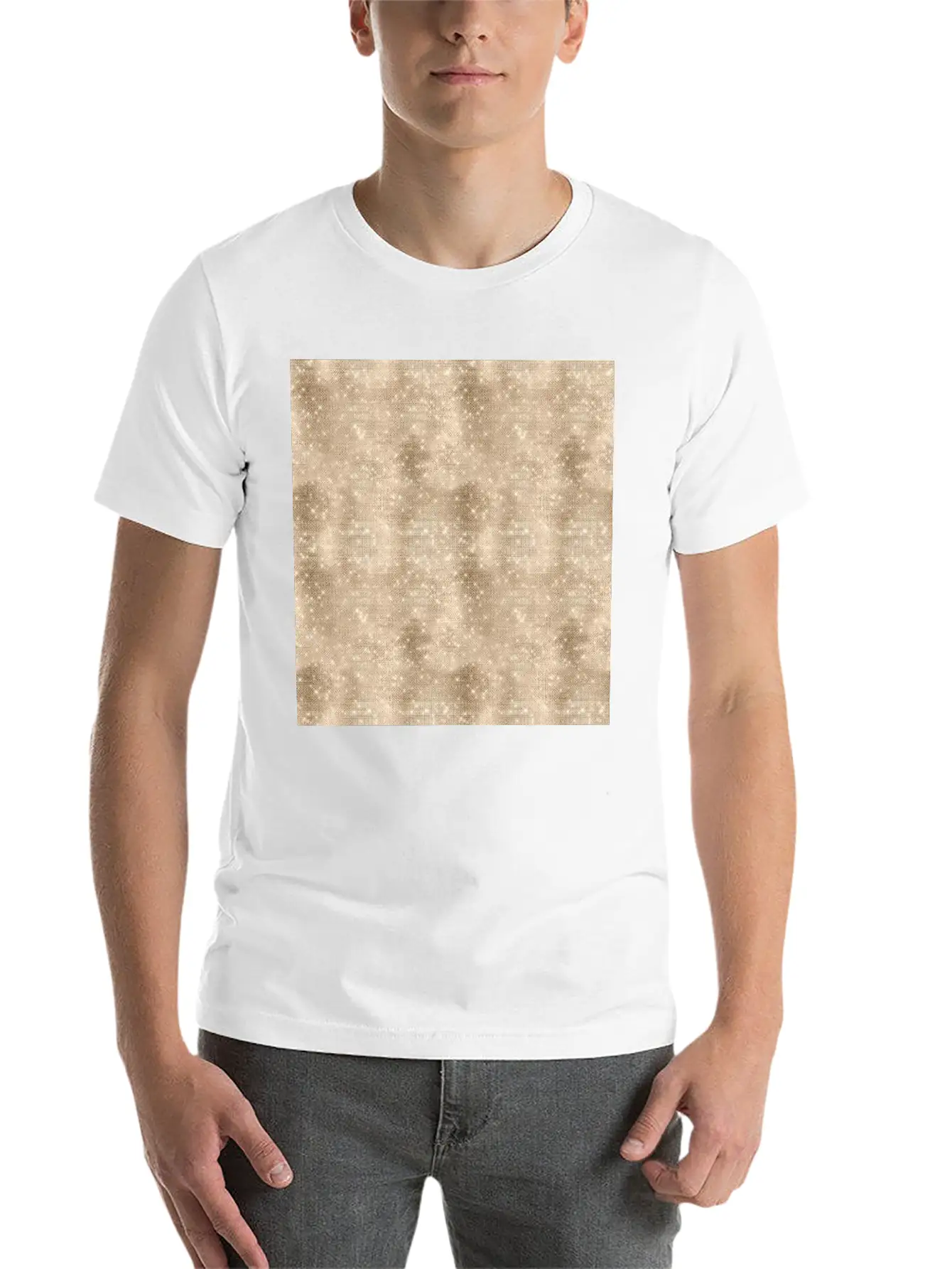 Glamorous Bling Soft Gold Luxury Pattern Basic Graphic T-Shirt – Daily Comfort In Soft Cotton