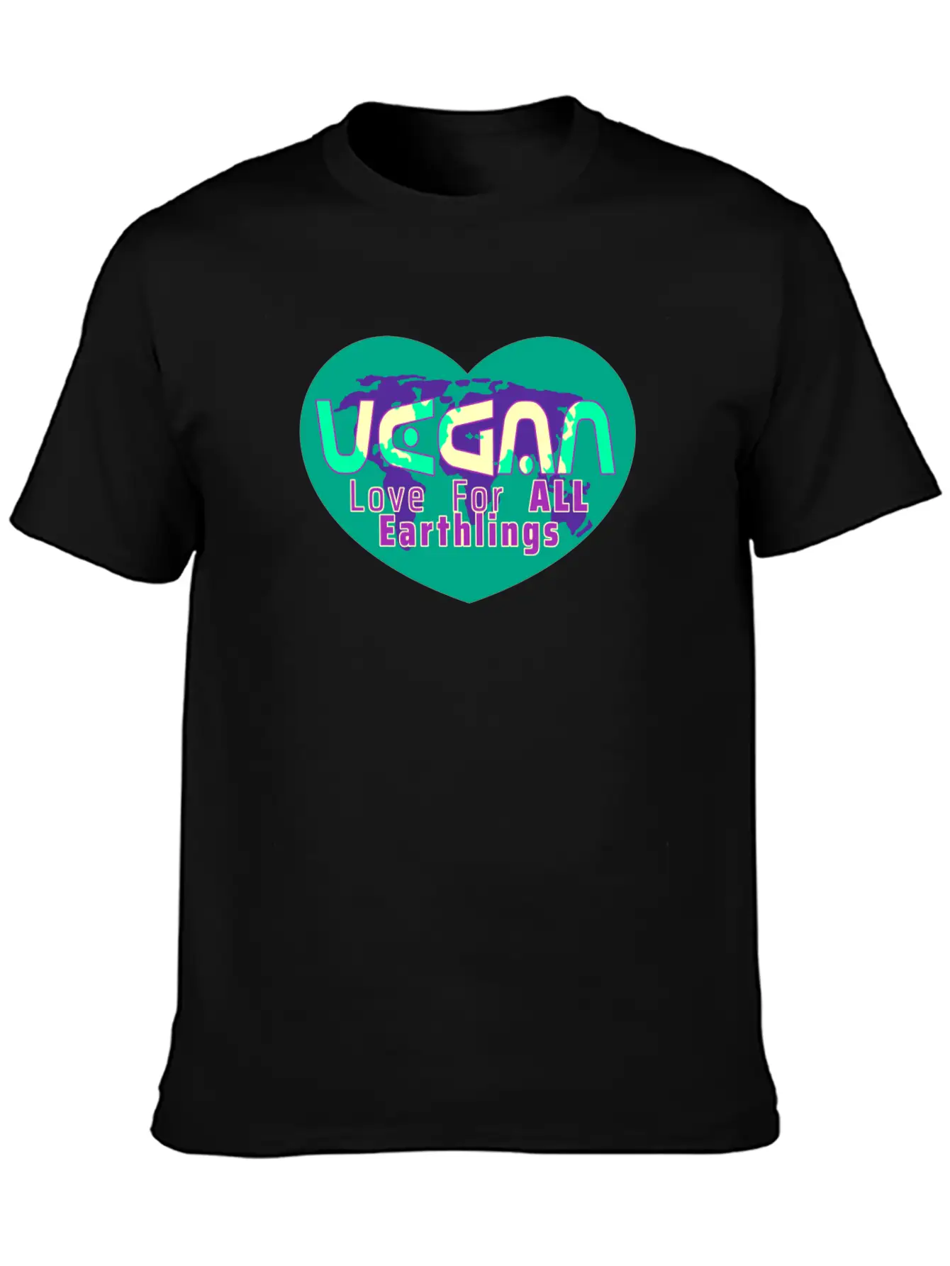 GLOBAL LOVE - VEGAN Essential Unisex Summer Tee – Soft Cotton Casual Fit