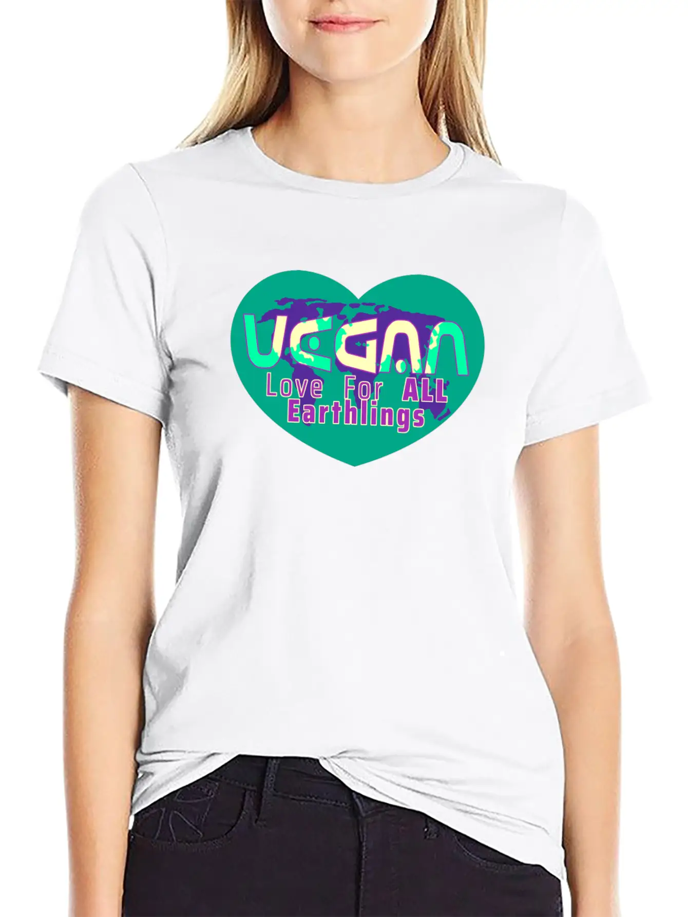 GLOBAL LOVE - VEGAN Essential Unisex Summer Tee – Soft Cotton Casual Fit