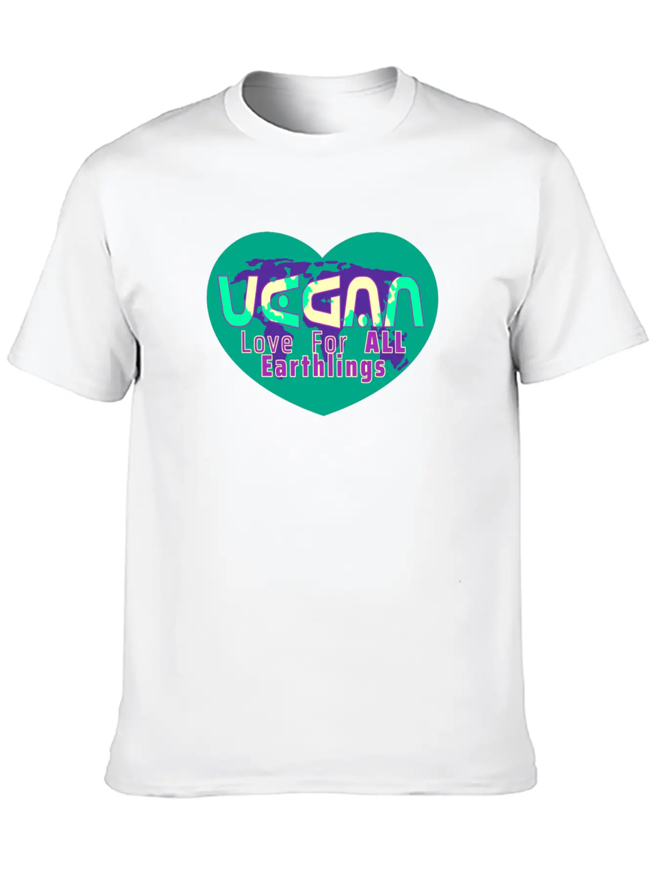 GLOBAL LOVE - VEGAN Essential Unisex Summer Tee – Soft Cotton Casual Fit