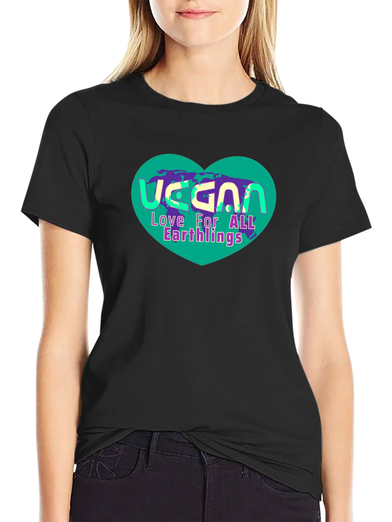 GLOBAL LOVE - VEGAN Essential Unisex Summer Tee – Soft Cotton Casual Fit