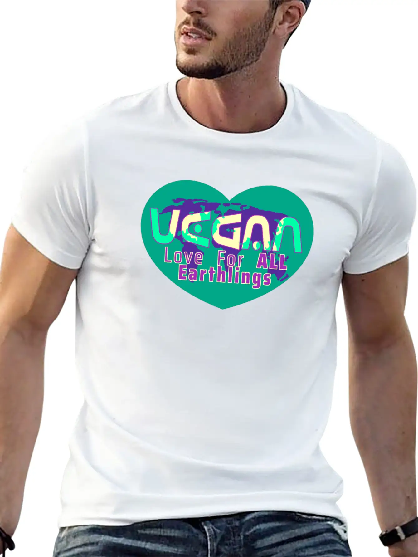 GLOBAL LOVE - VEGAN Essential Unisex Summer Tee – Soft Cotton Casual Fit