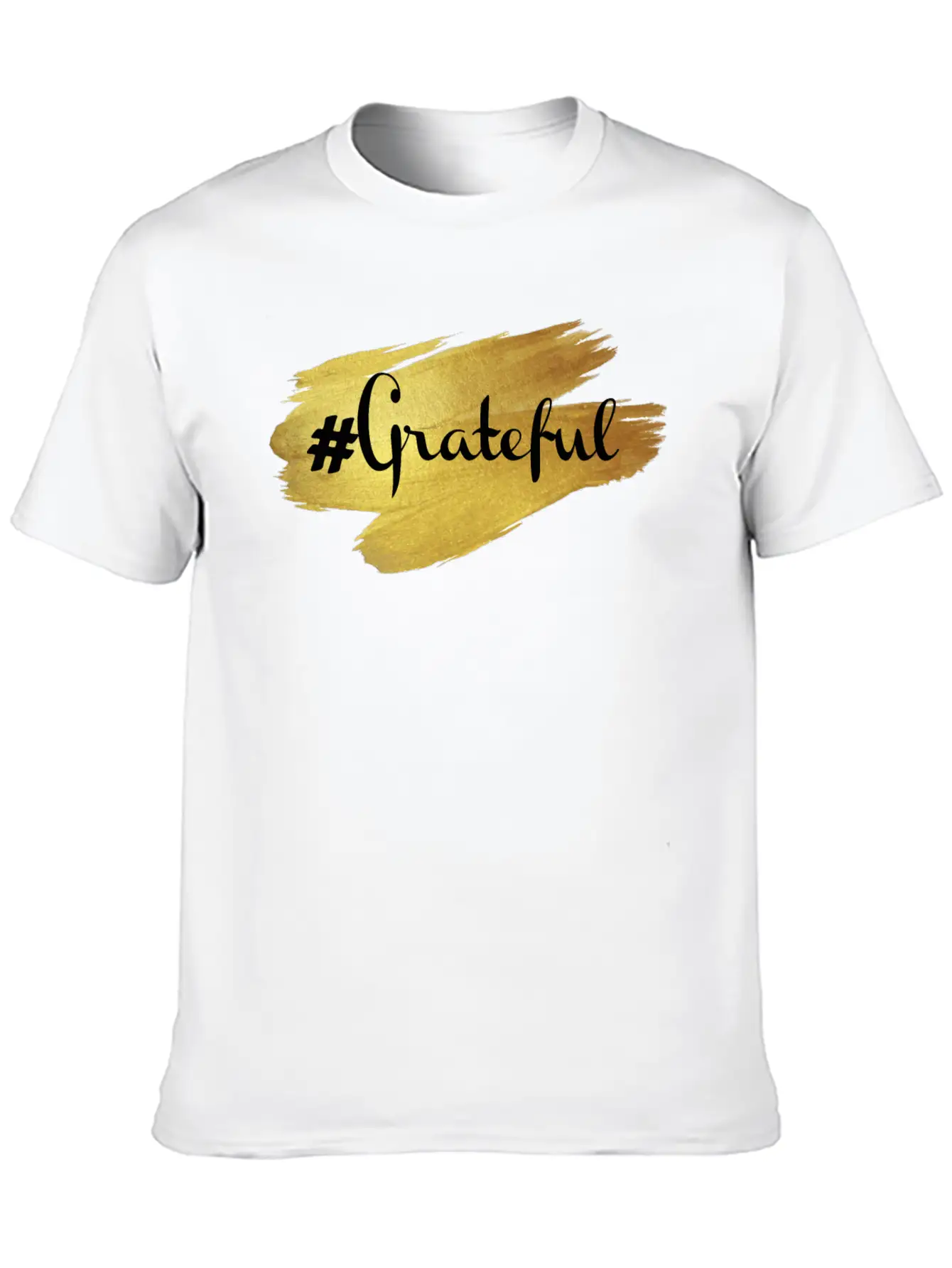 Glow In Gold Grateful Stylish Everyday T-Shirt – Unisex Basic Cotton Tee