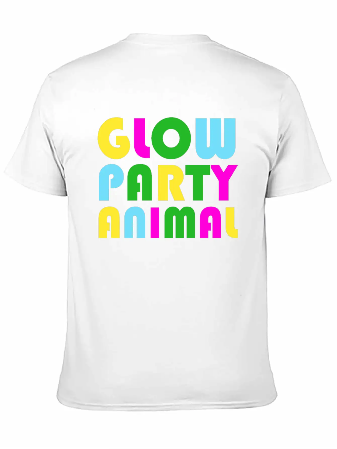 Glow Party T-Shirt Animal Bright Glowing Effect Unisex Short Sleeve Soft Cotton T-Shirt – Casual Everyday Wear