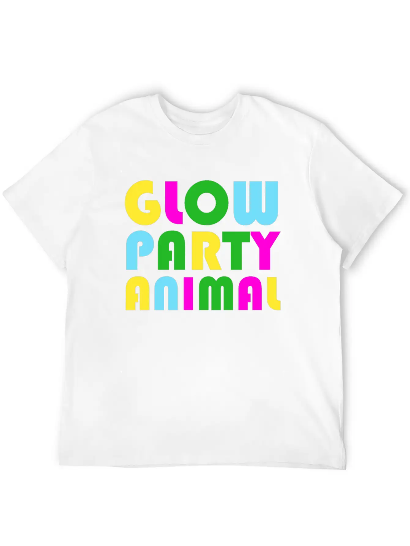 Glow Party T-Shirt Animal Bright Glowing Effect Unisex Short Sleeve Soft Cotton T-Shirt – Casual Everyday Wear