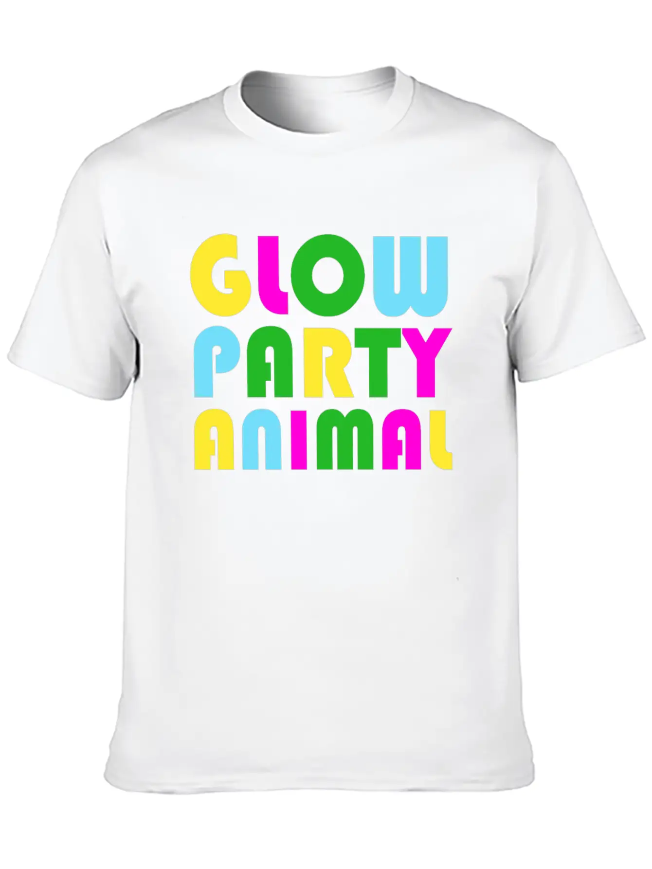 Glow Party T-Shirt Animal Bright Glowing Effect Unisex Short Sleeve Soft Cotton T-Shirt – Casual Everyday Wear