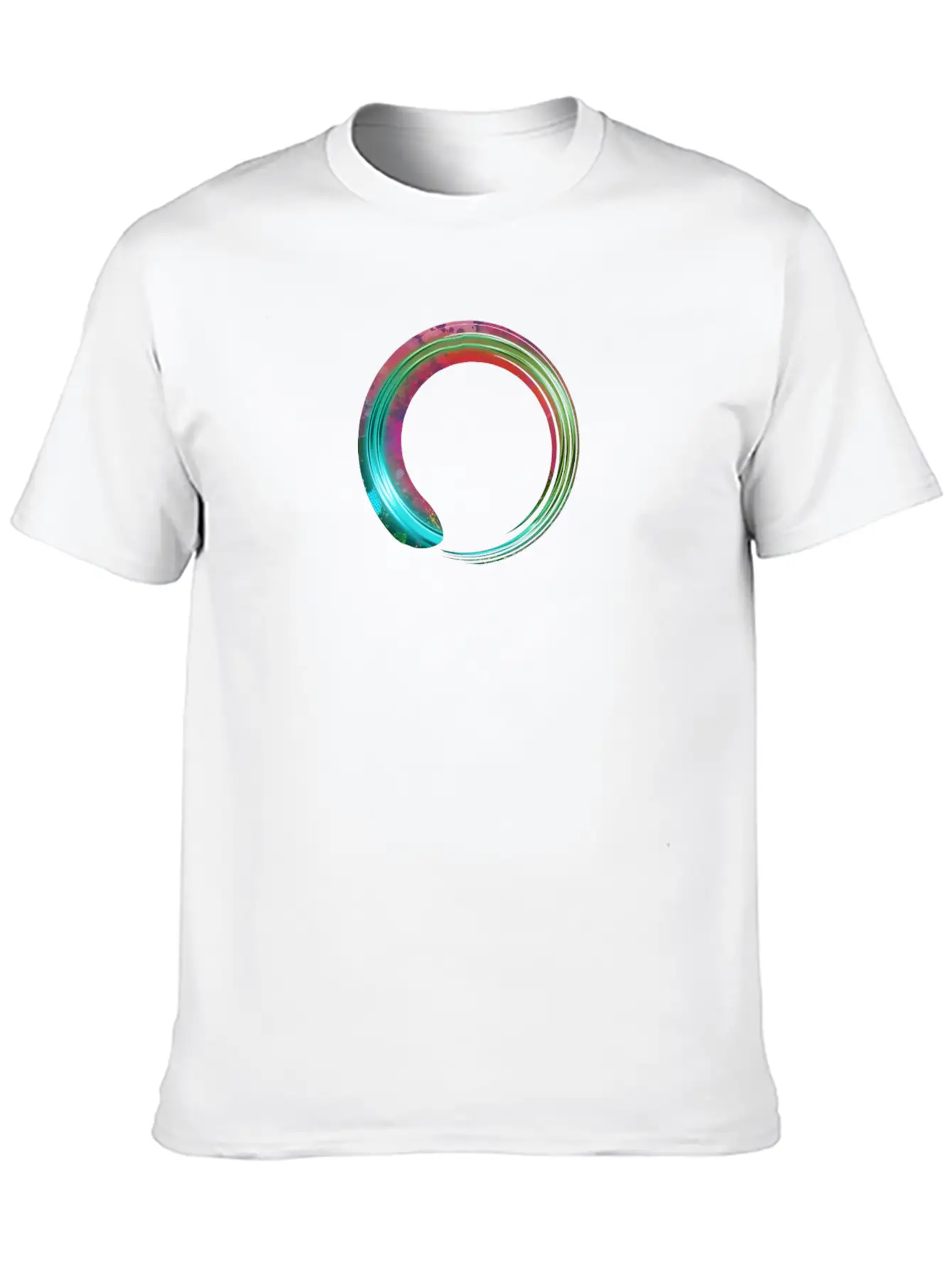 Glowing Green Grunge Circle Stylish Everyday T-Shirt – Unisex Basic Cotton Tee