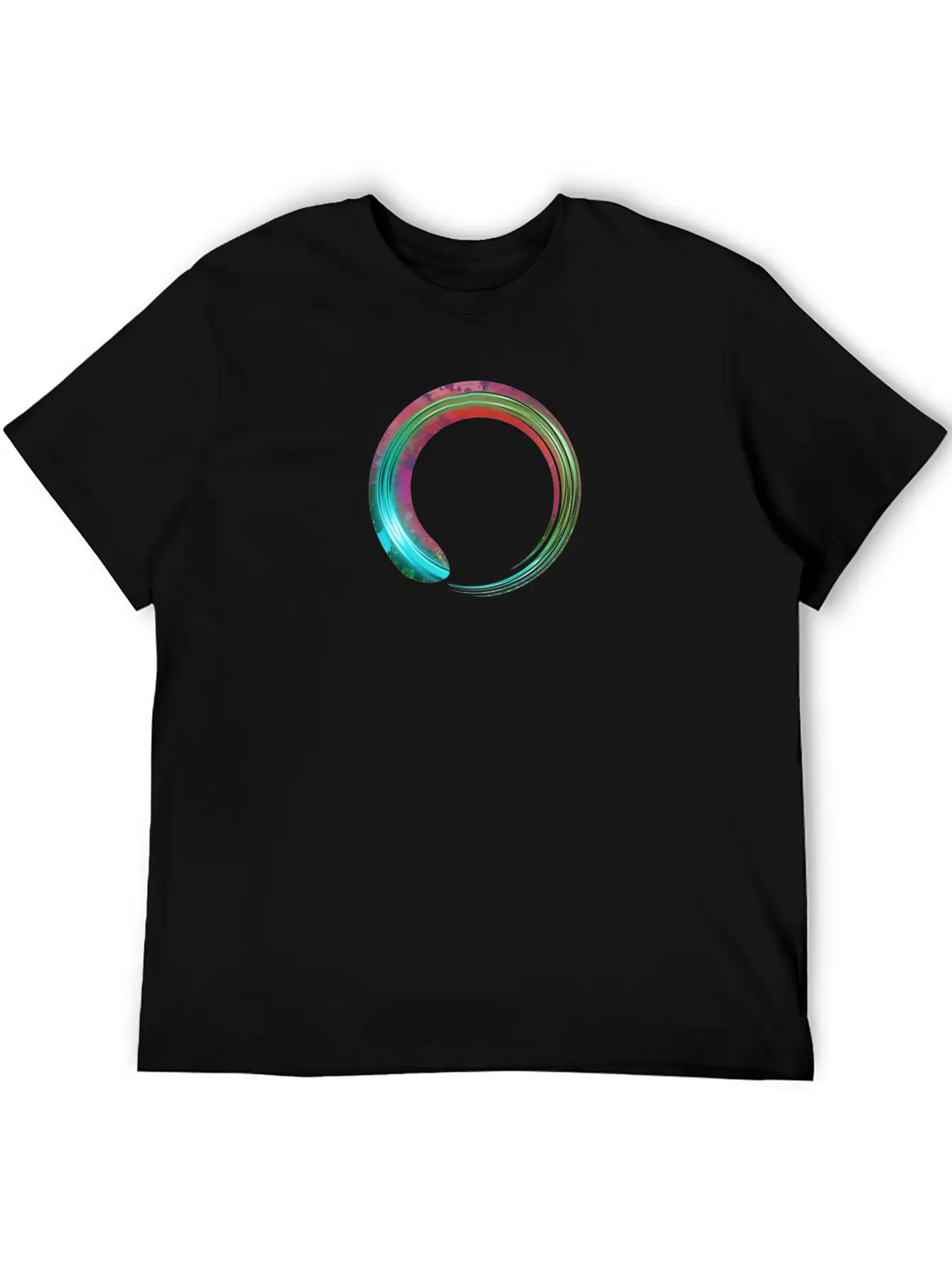 Glowing Green Grunge Circle Stylish Everyday T-Shirt – Unisex Basic Cotton Tee