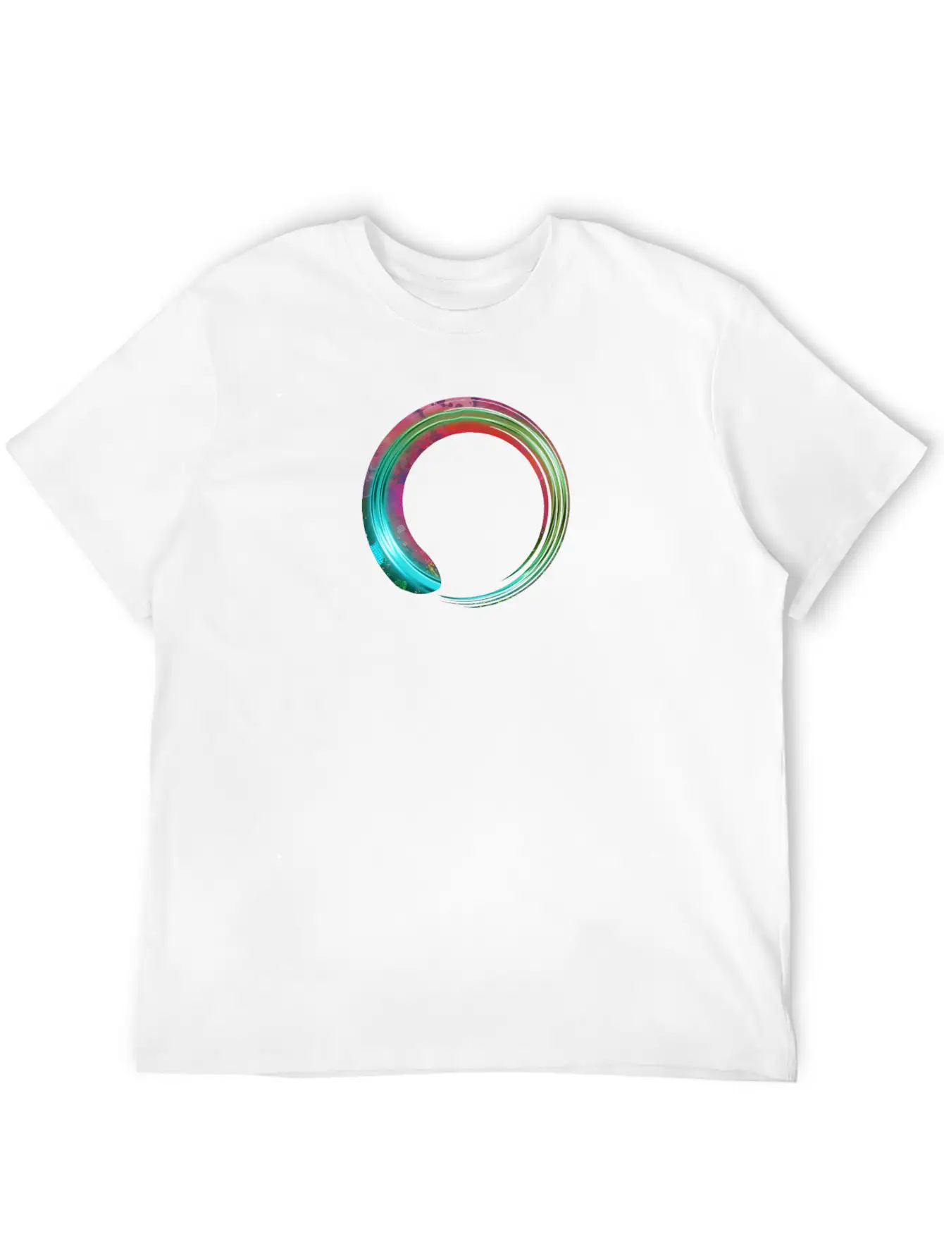 Glowing Green Grunge Circle Stylish Everyday T-Shirt – Unisex Basic Cotton Tee