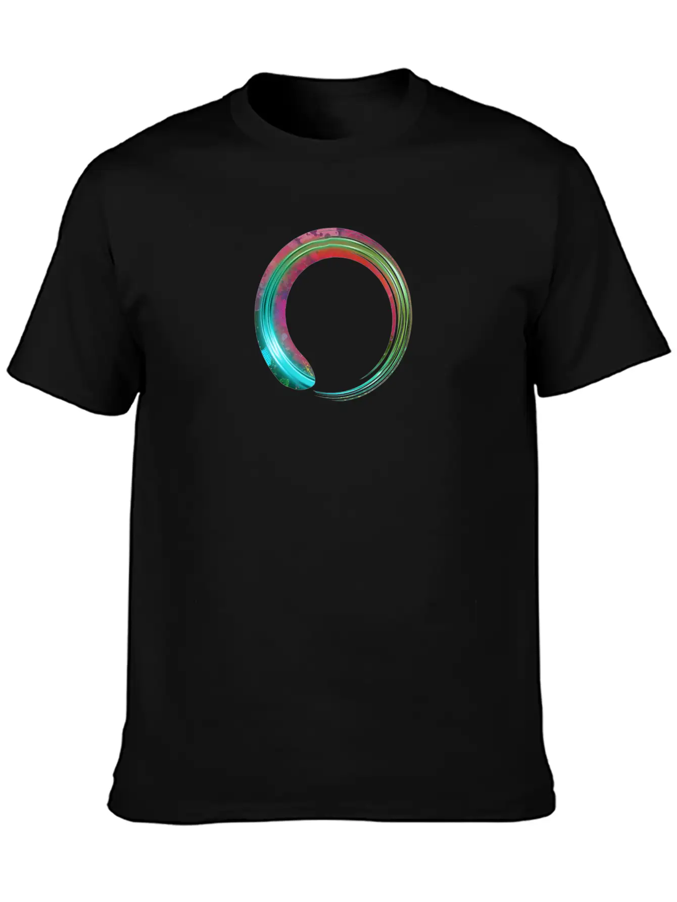 Glowing Green Grunge Circle Stylish Everyday T-Shirt – Unisex Basic Cotton Tee