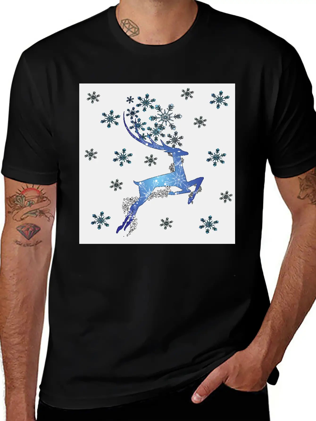 Glowing Reindeer Relaxed Everyday Tee – Lightweight And Durable Cotton