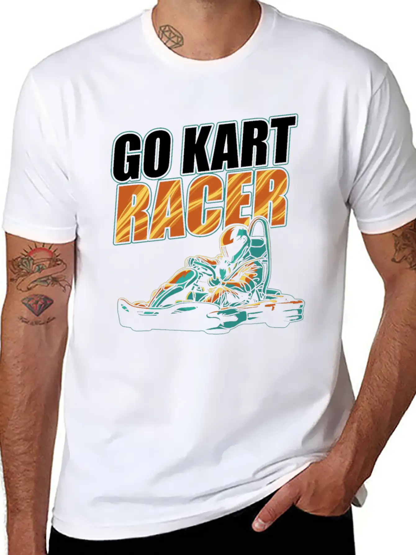 Go Kart Racing Finish Karting Go-Cart Racer DA1 Timeless Short Sleeve Tee – Comfy And Minimalist Design