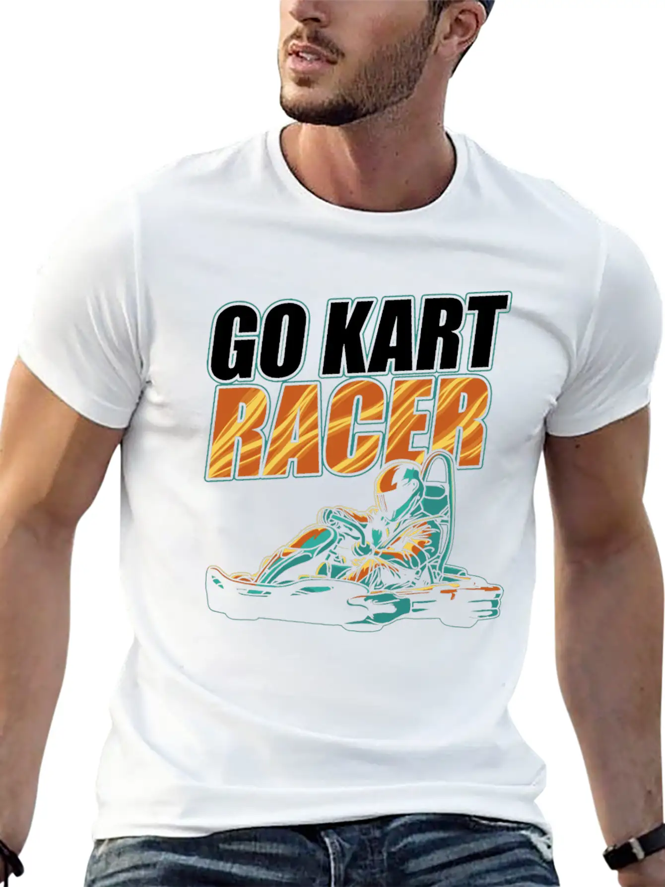 Go Kart Racing Finish Karting Go-Cart Racer DA1 Timeless Short Sleeve Tee – Comfy And Minimalist Design