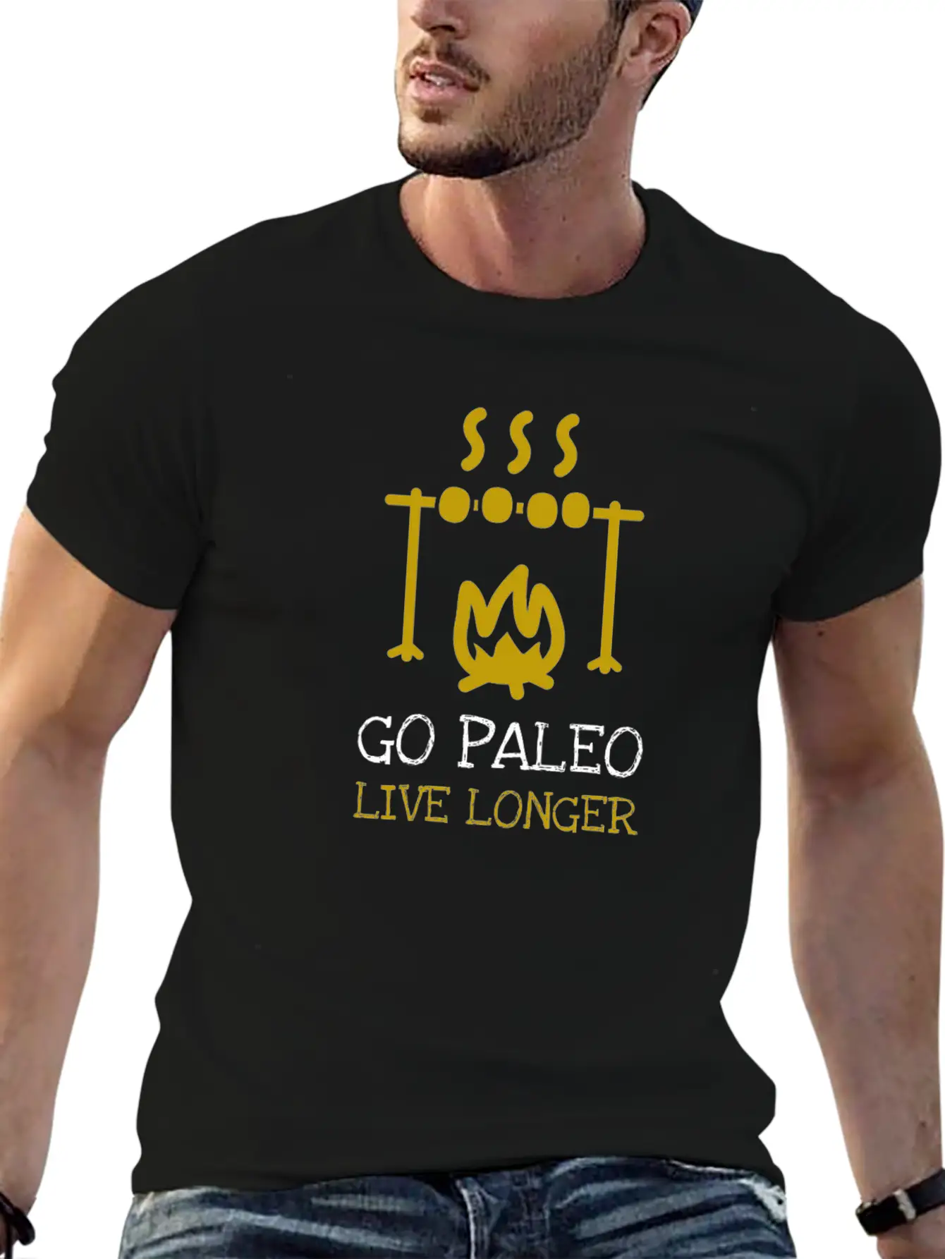 Go Paleo - Live Longer Basic Graphic T-Shirt – Daily Comfort In Soft Cotton