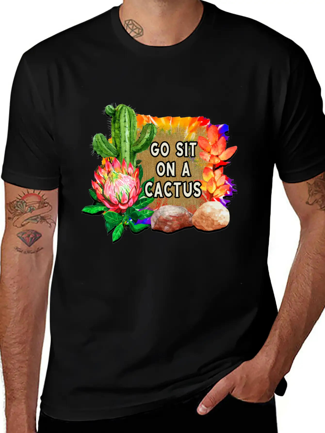 Go Sit On A Cactus Stylish Everyday T-Shirt – Unisex Basic Cotton Tee
