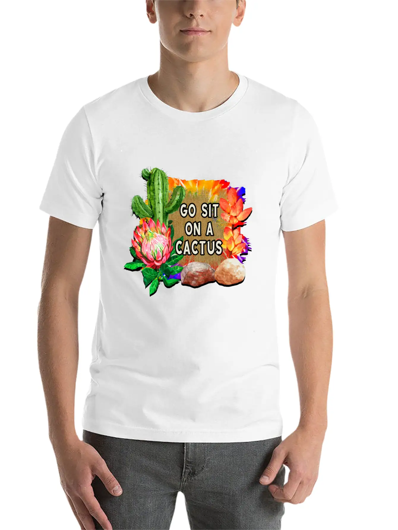 Go Sit On A Cactus Stylish Everyday T-Shirt – Unisex Basic Cotton Tee