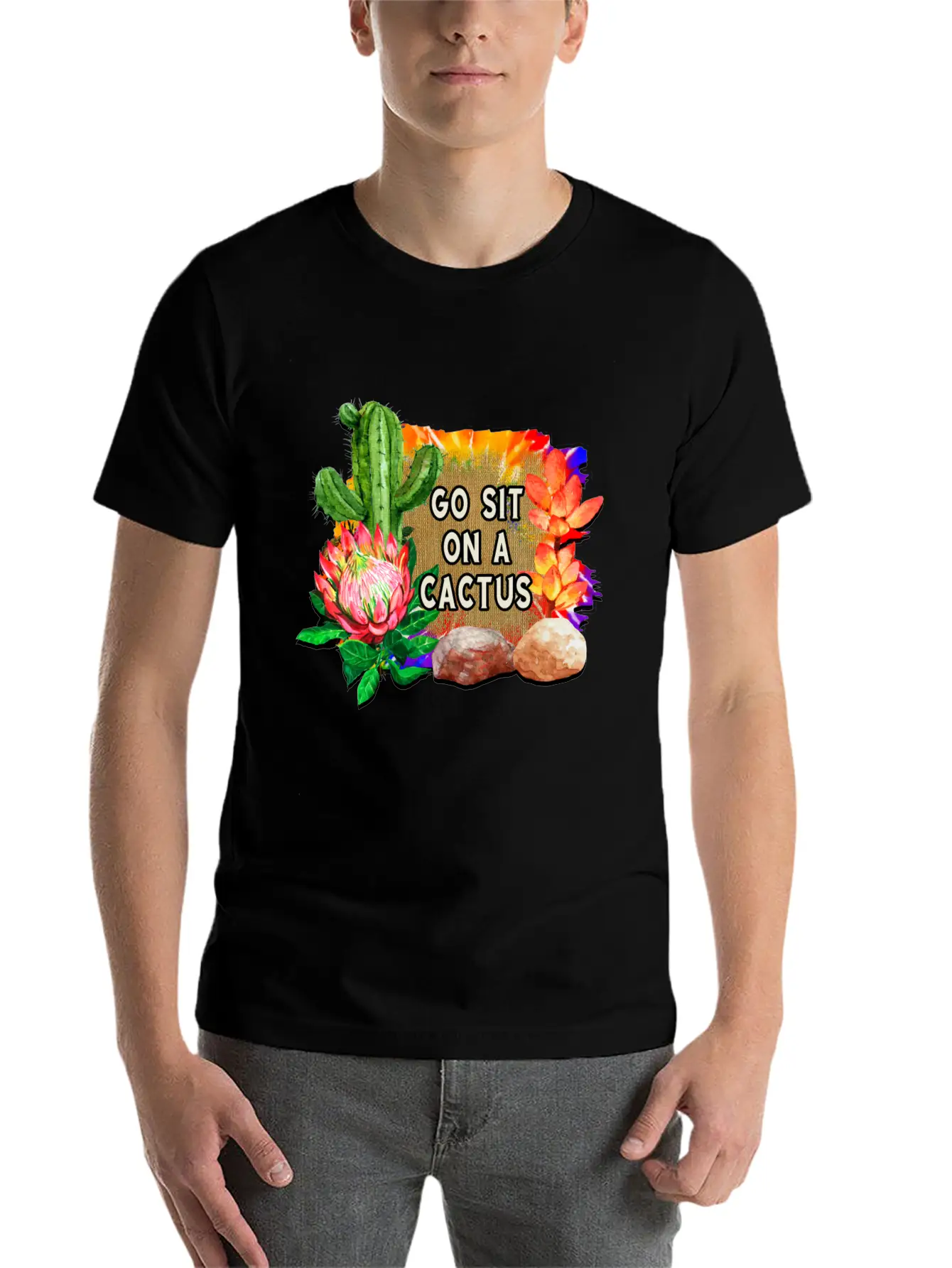 Go Sit On A Cactus Stylish Everyday T-Shirt – Unisex Basic Cotton Tee