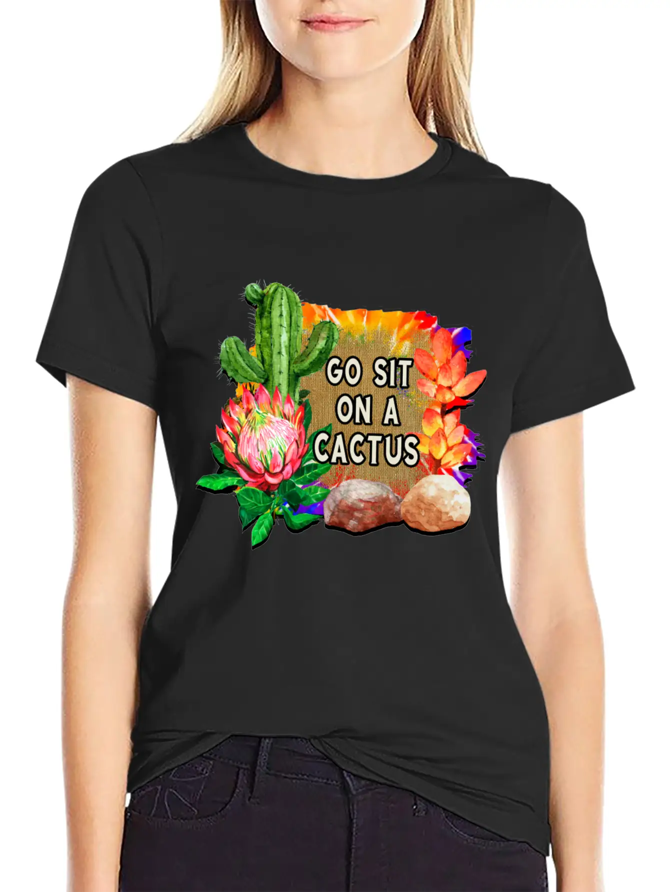 Go Sit On A Cactus Stylish Everyday T-Shirt – Unisex Basic Cotton Tee