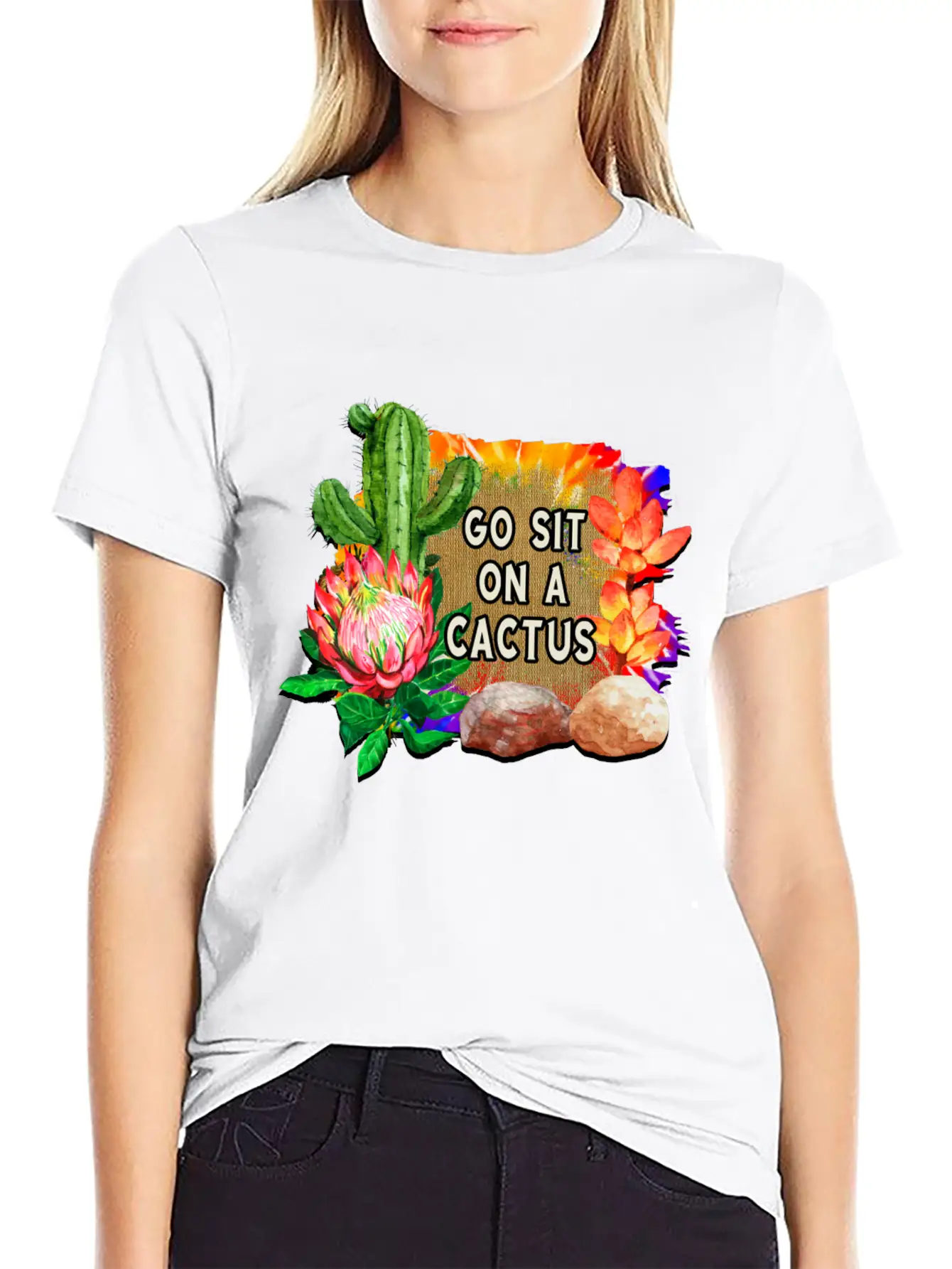 Go Sit On A Cactus Stylish Everyday T-Shirt – Unisex Basic Cotton Tee