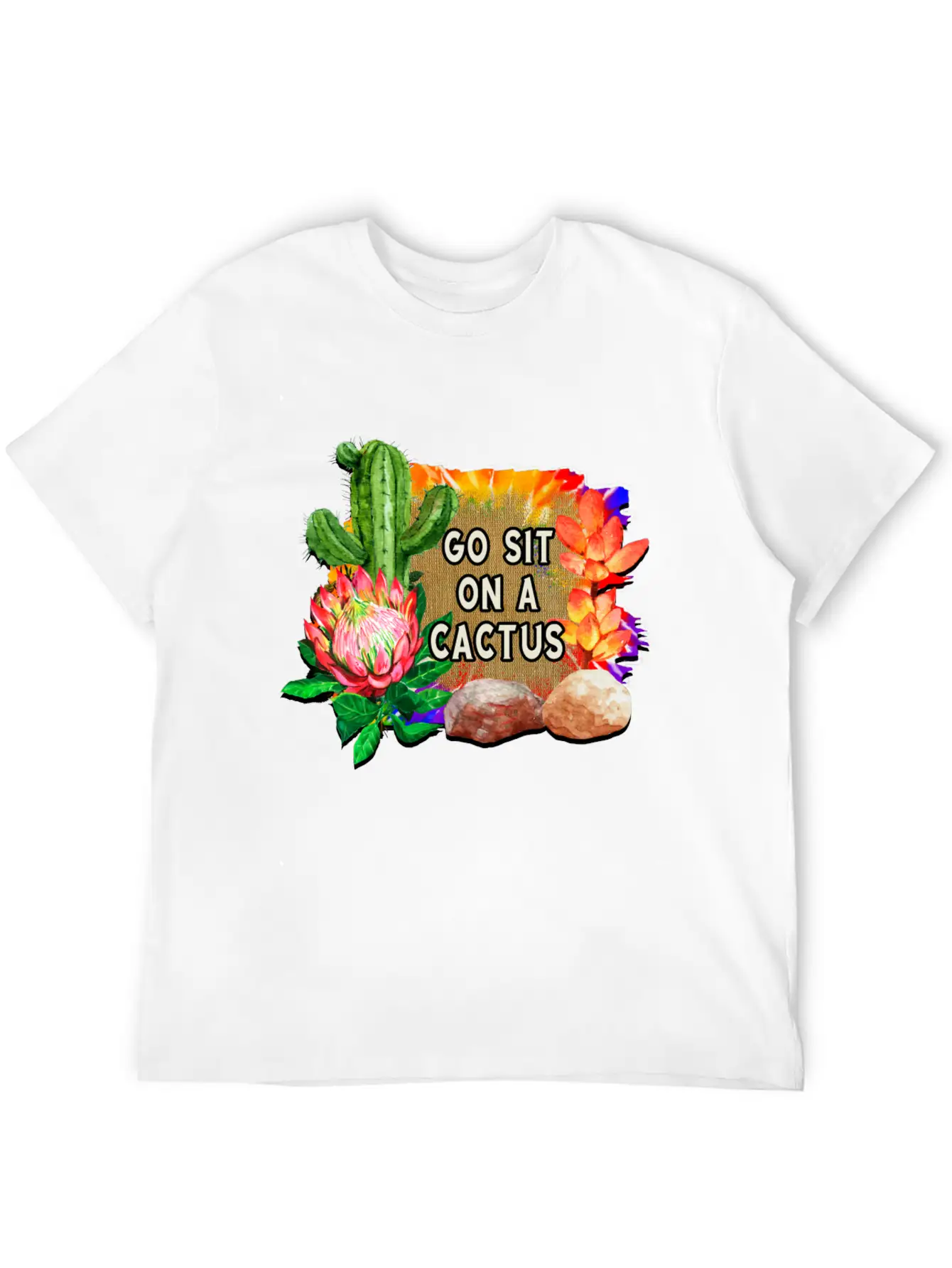 Go Sit On A Cactus Stylish Everyday T-Shirt – Unisex Basic Cotton Tee