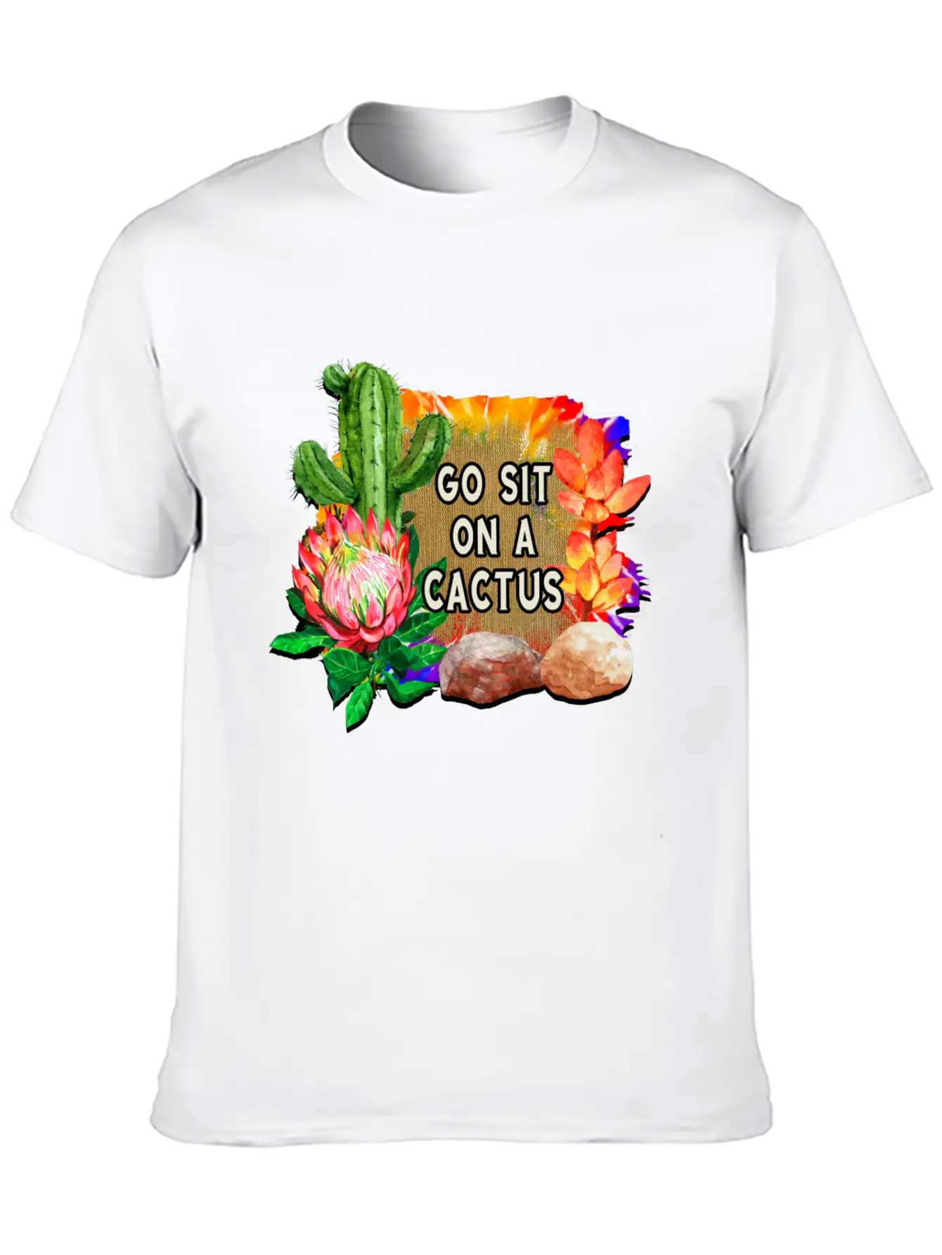Go Sit On A Cactus Stylish Everyday T-Shirt – Unisex Basic Cotton Tee