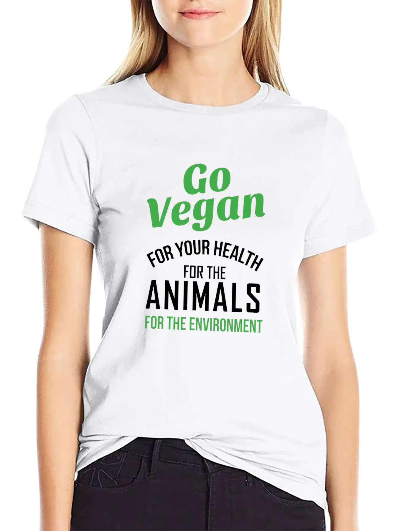 Go Vegan Nature Healthy Quote Gift Comfortable Minimalist Graphic Tee – Summer Style Essential